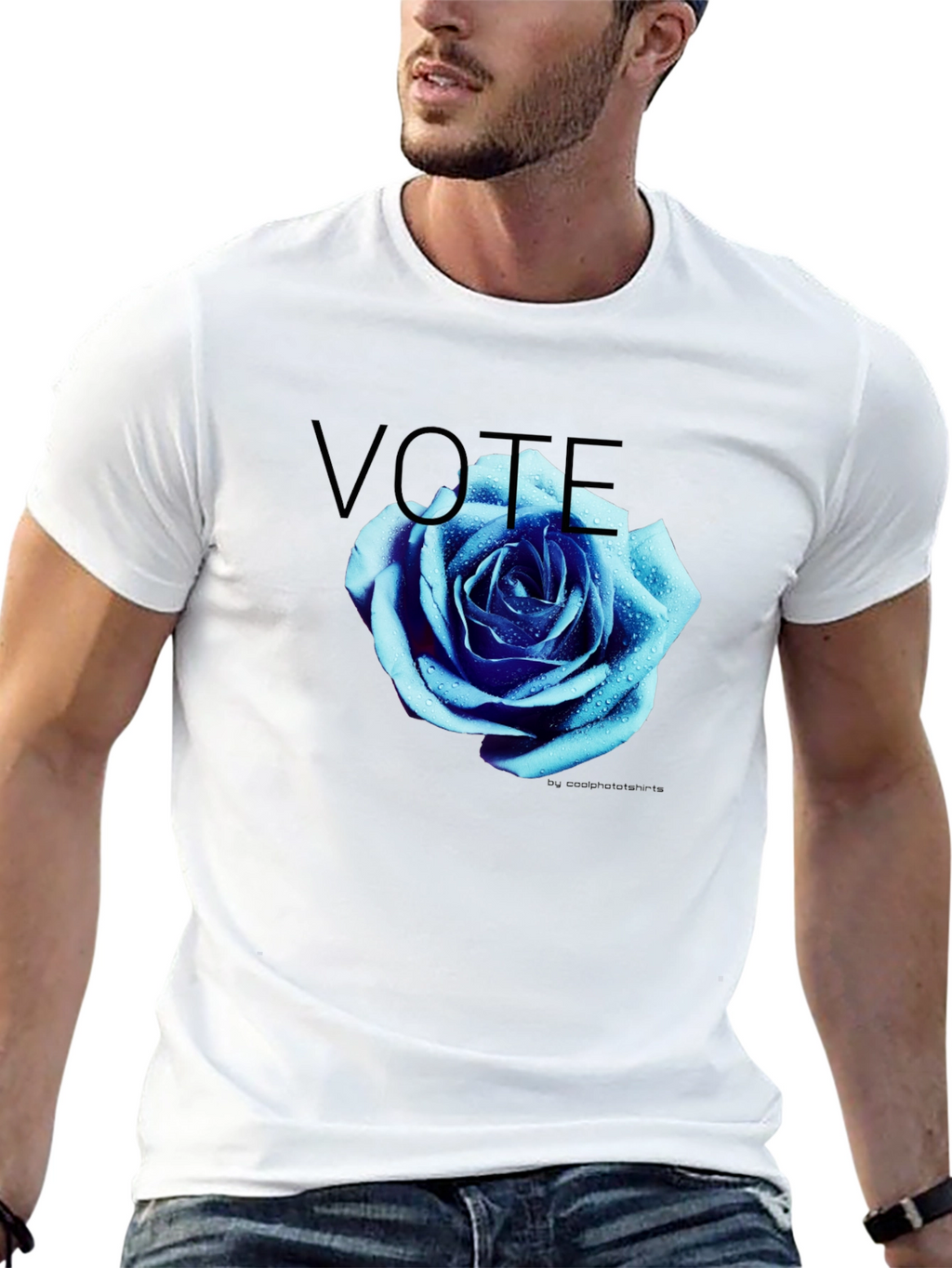 Vote Blue Rose Graphic T-Shirt