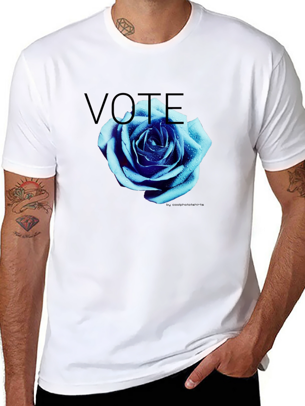 Vote Blue Rose Graphic T-Shirt