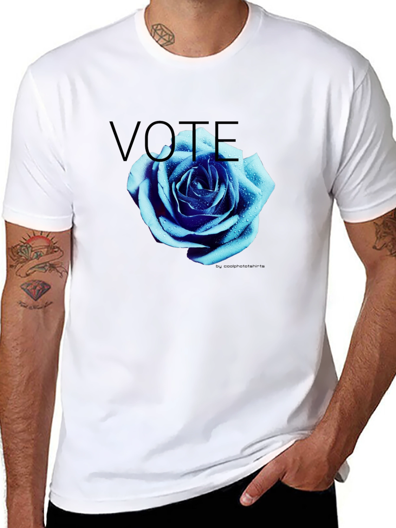 Vote Blue Rose Graphic T-Shirt