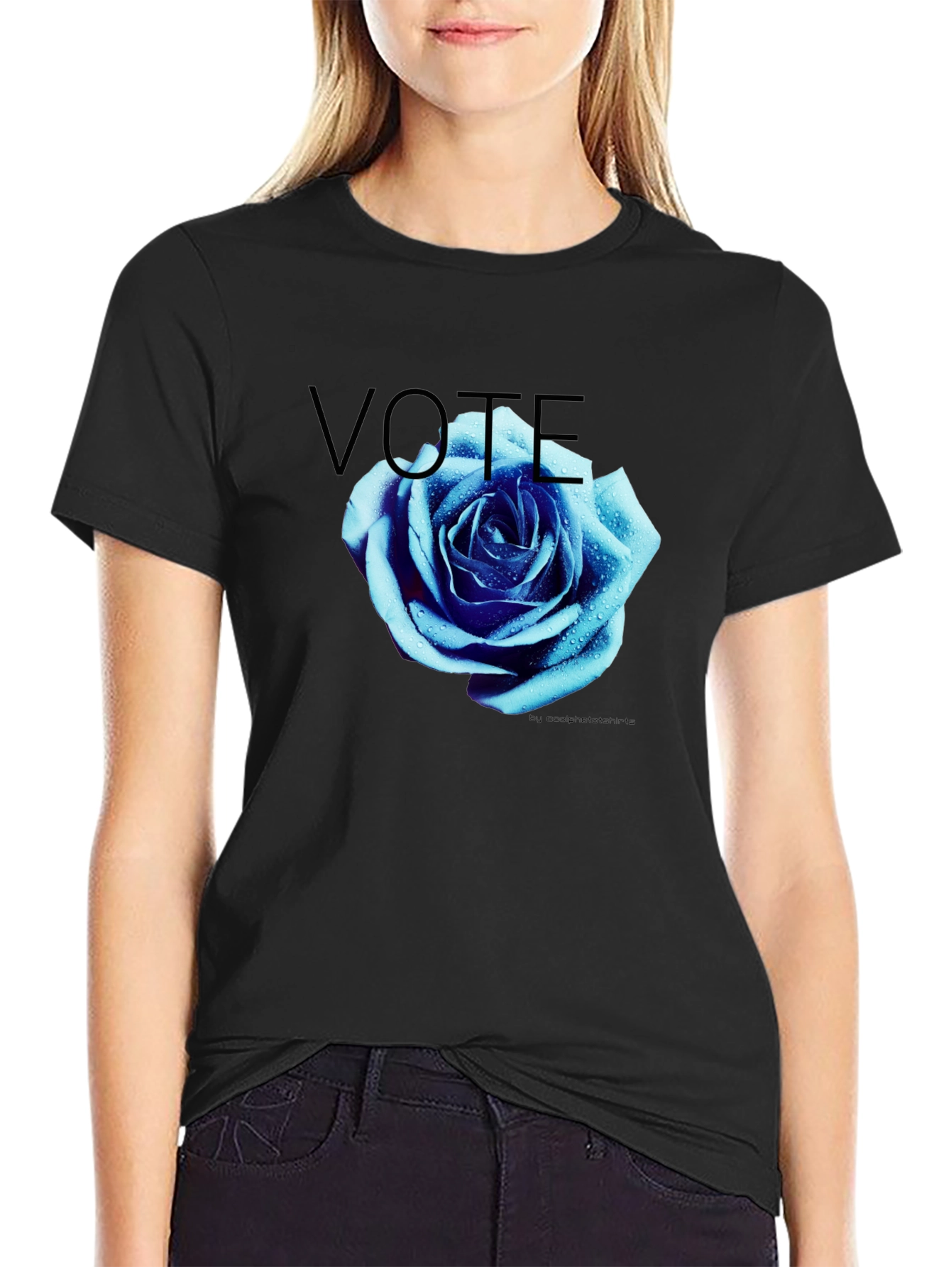 Vote Blue Rose Graphic T-Shirt
