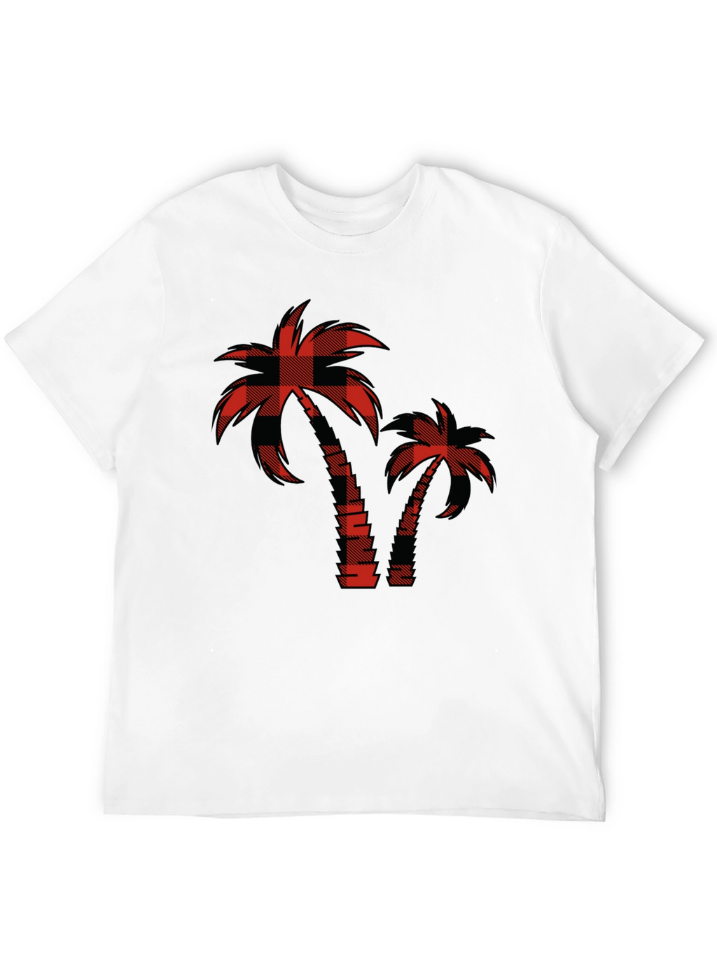 Buffalo Plaid Palm Tree Graphic T-Shirt