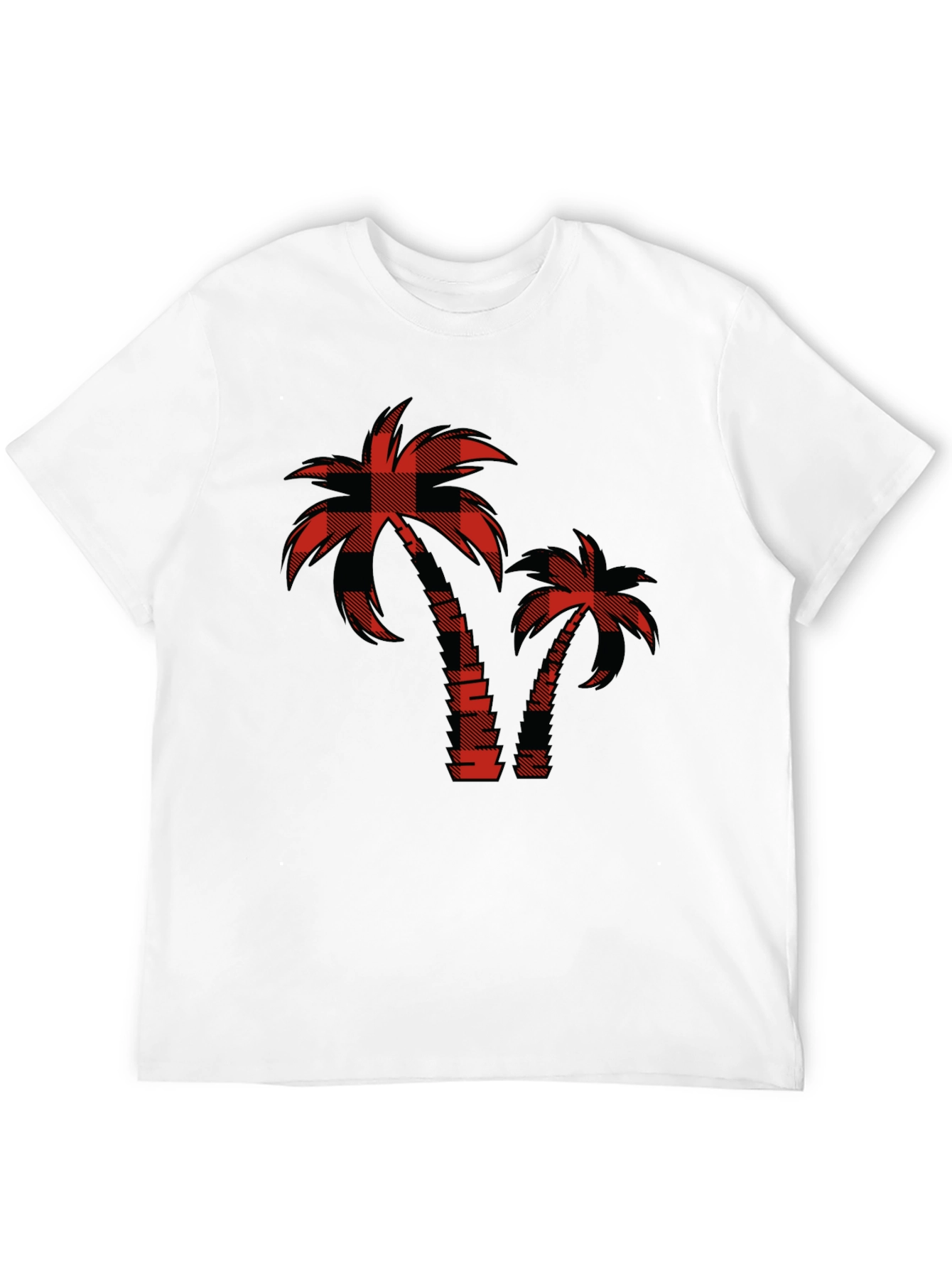 Buffalo Plaid Palm Tree Graphic T-Shirt