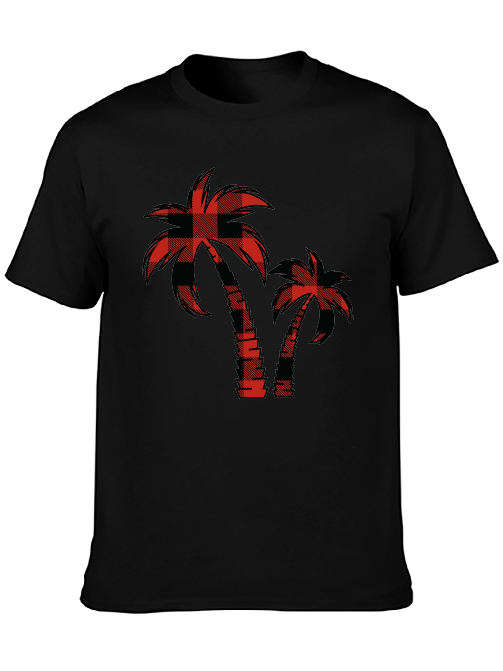 Buffalo Plaid Palm Tree Graphic T-Shirt