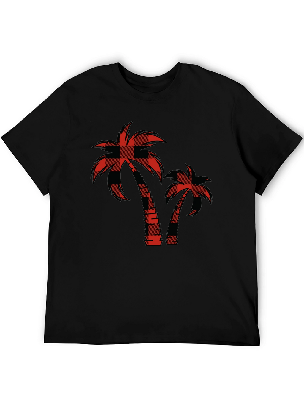 Buffalo Plaid Palm Tree Graphic T-Shirt
