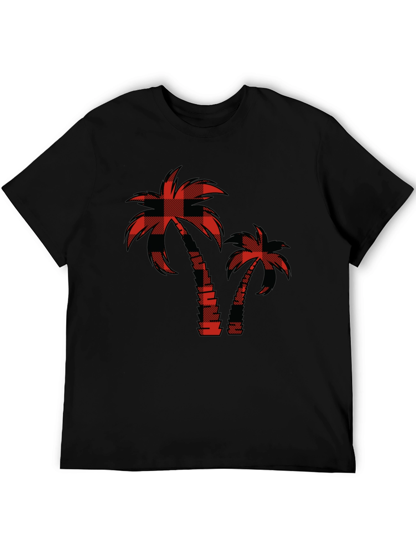 Buffalo Plaid Palm Tree Graphic T-Shirt
