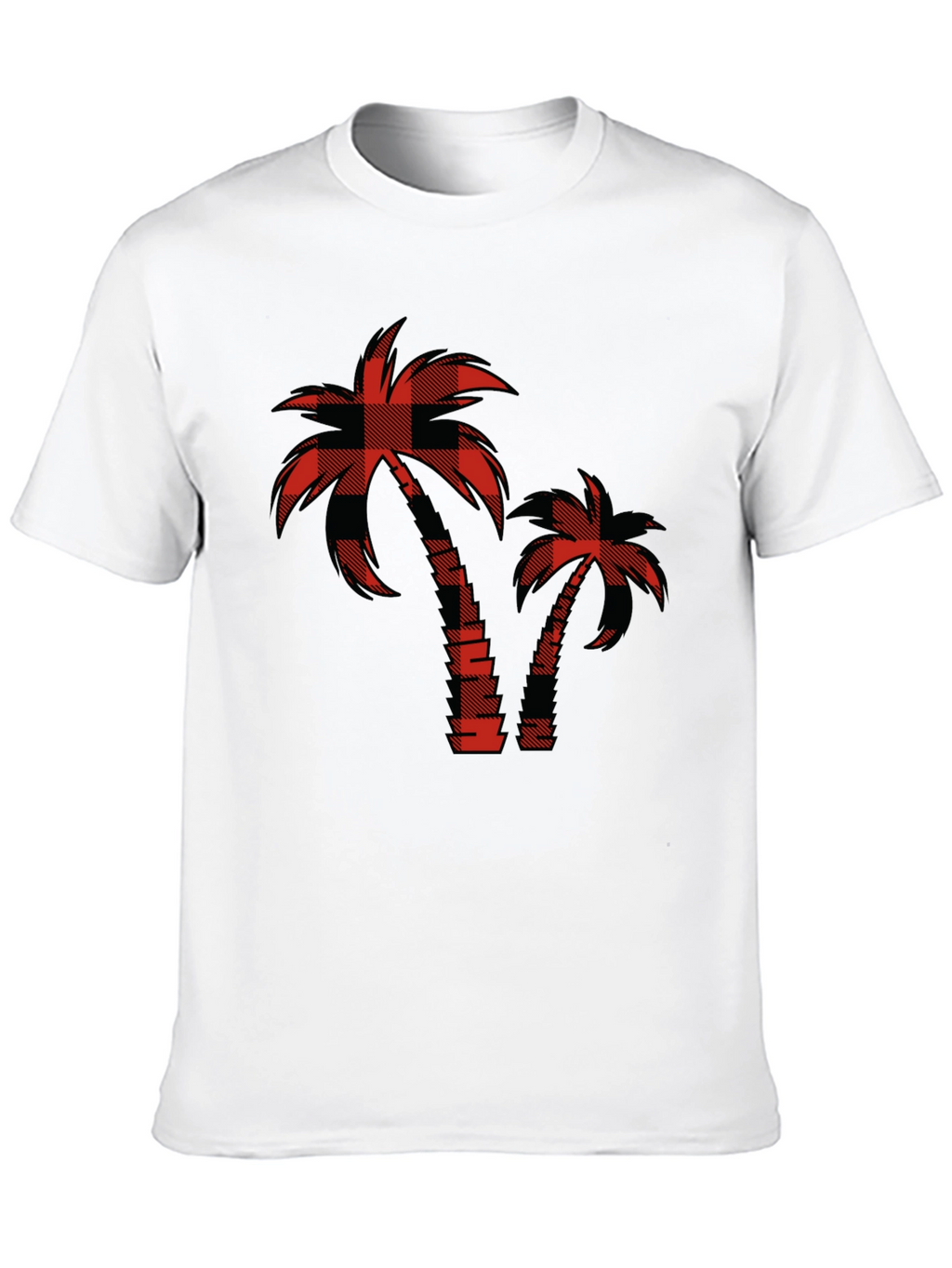 Buffalo Plaid Palm Tree Graphic T-Shirt