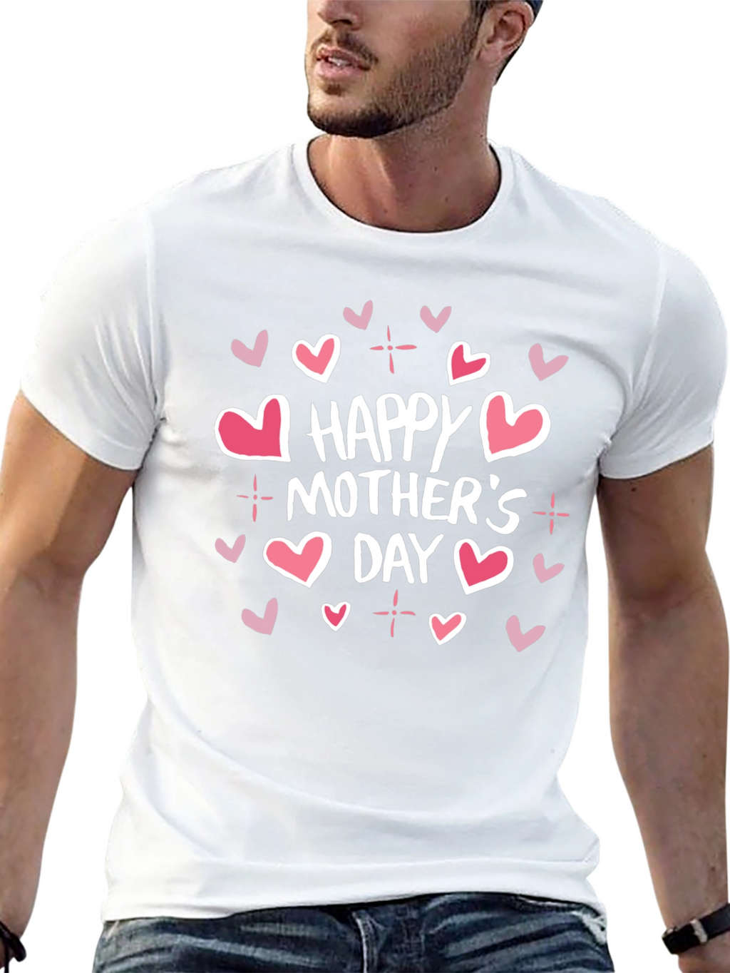 Happy Mothers Day Graphic Tee - Black