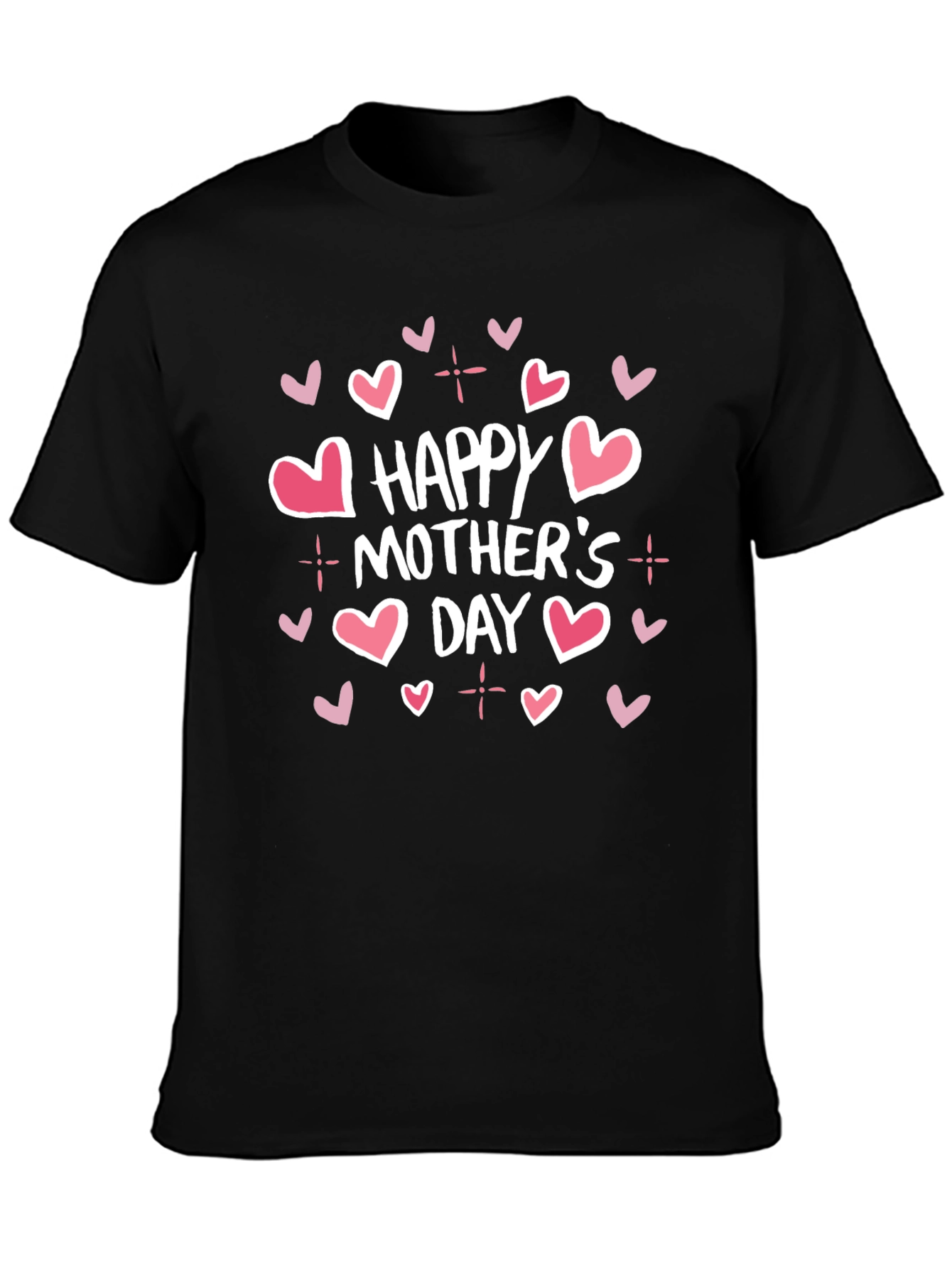 Happy Mothers Day Graphic Tee - Black