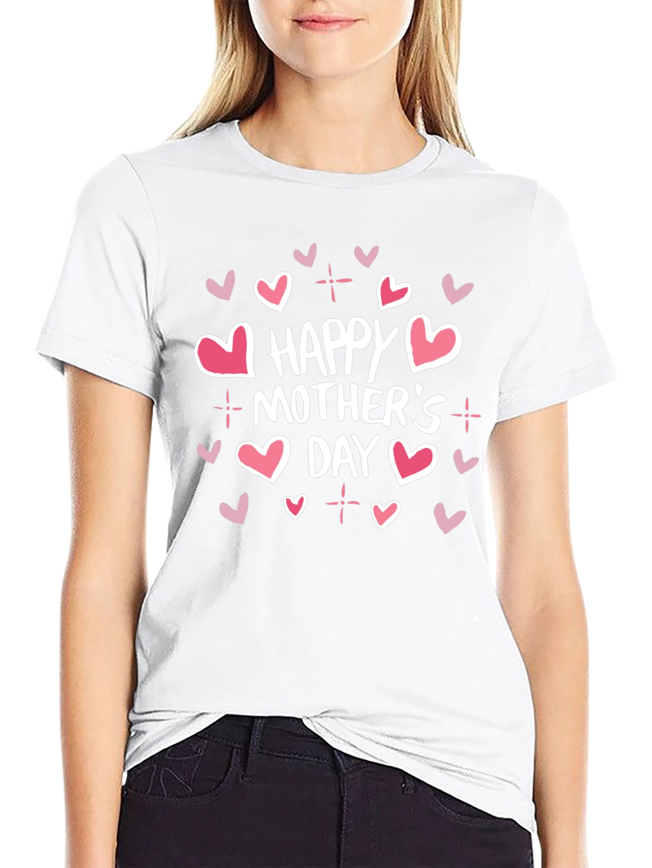 Happy Mothers Day Graphic Tee - Black