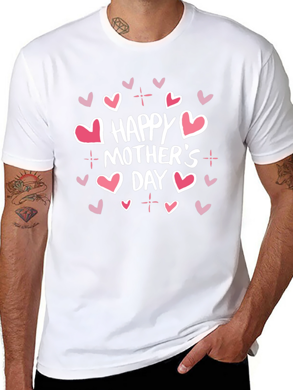 Happy Mothers Day Graphic Tee - Black