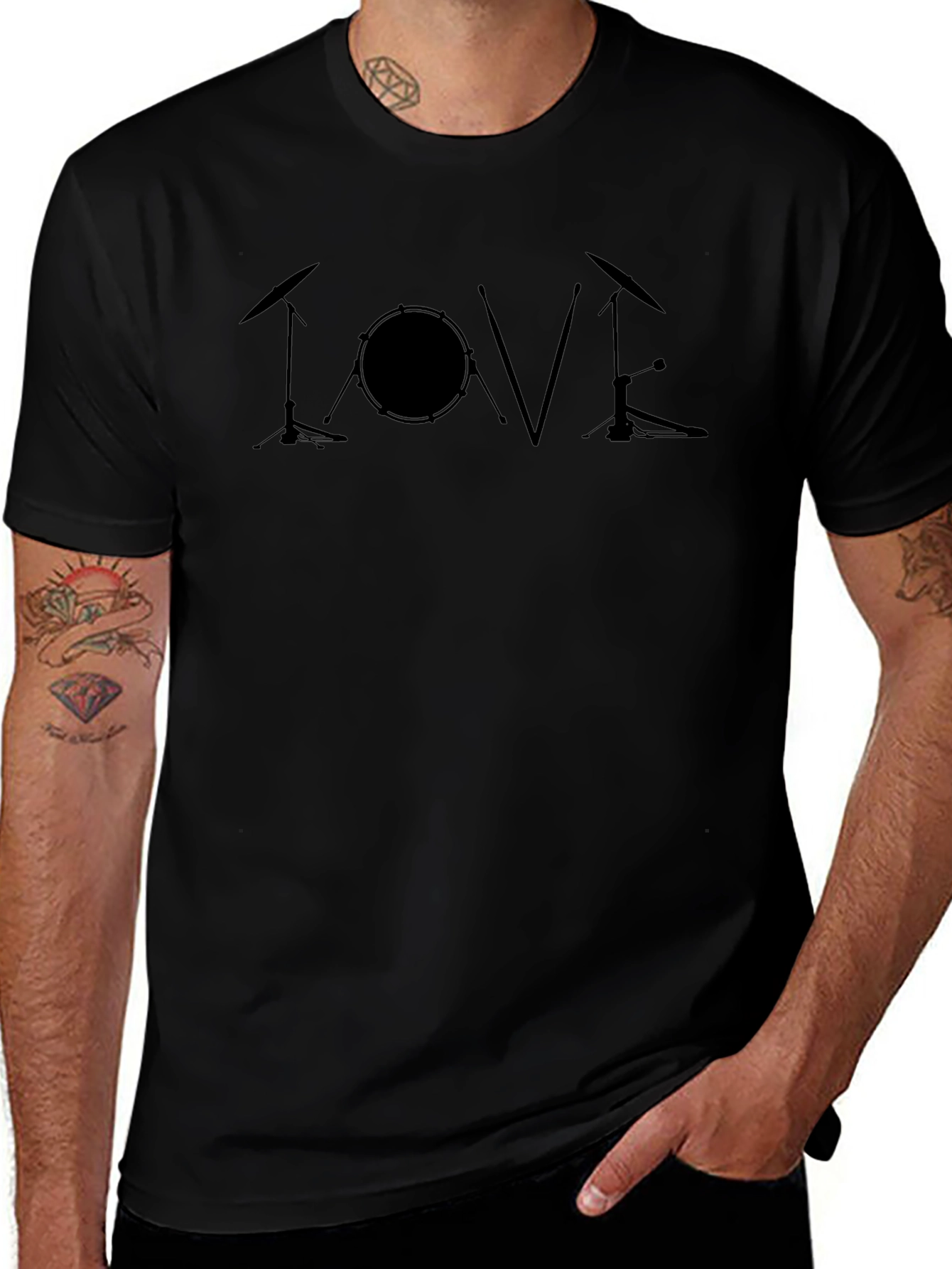 Drum Kit LOVE Graphic Tee - Musician Shirt