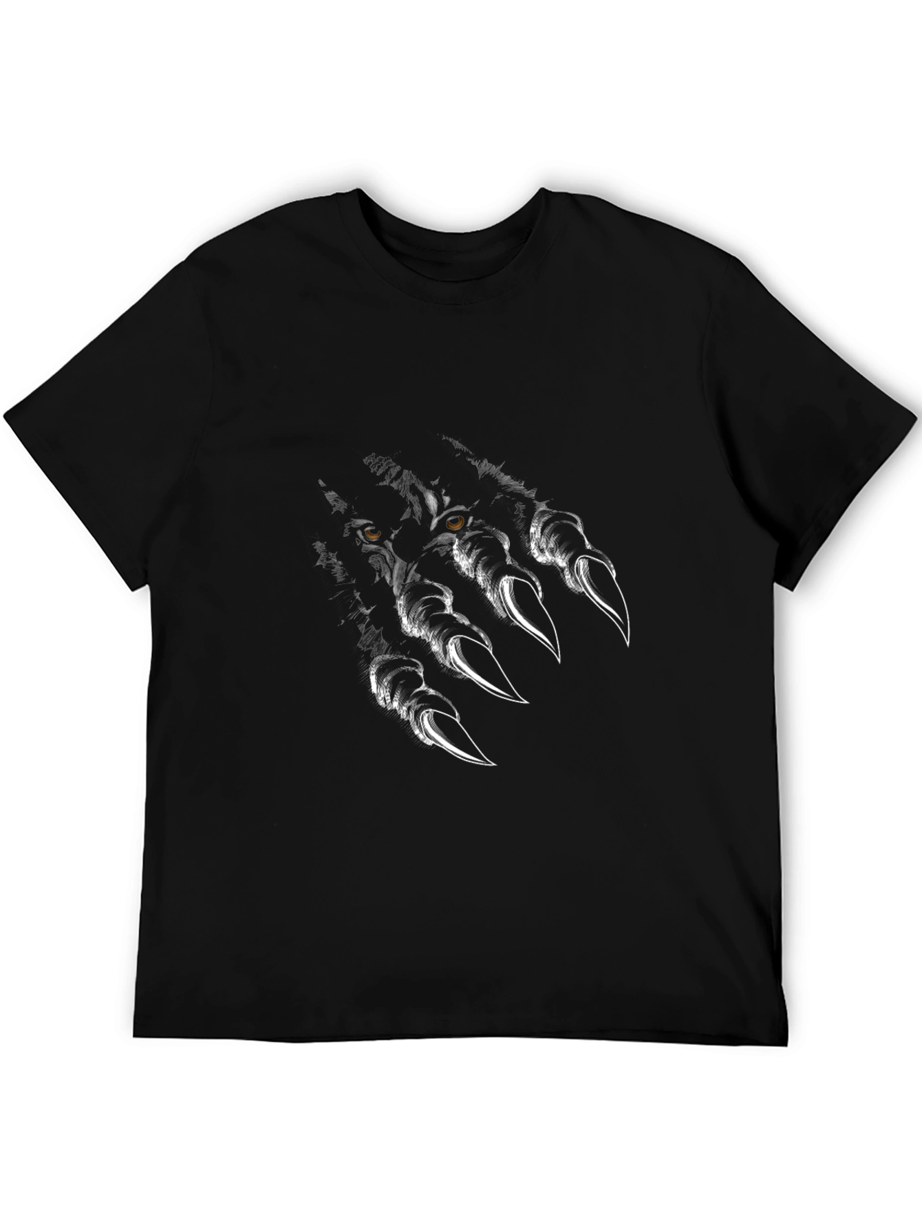 Mens Black Wolf Claw Graphic Tee