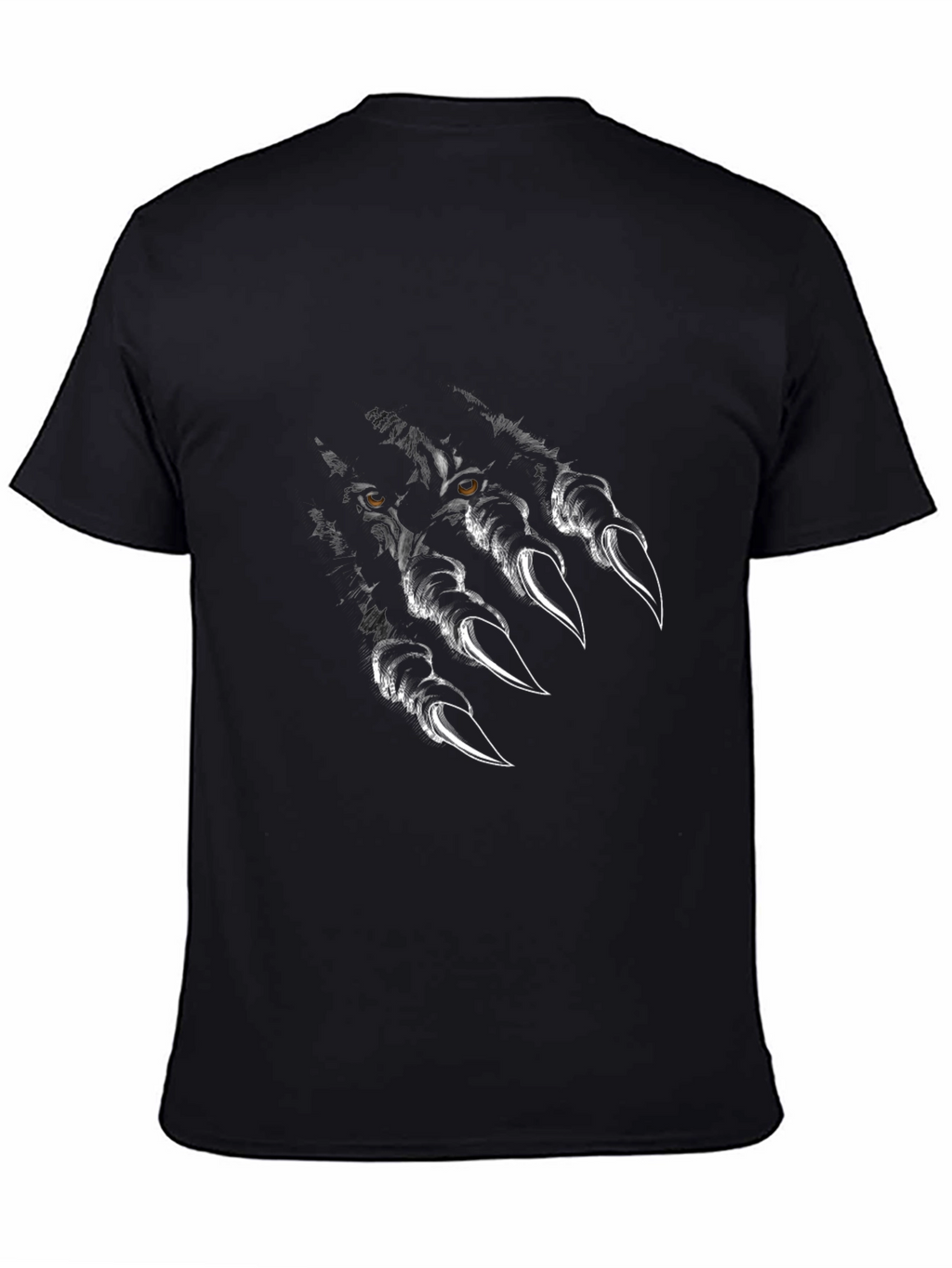 Mens Black Wolf Claw Graphic Tee