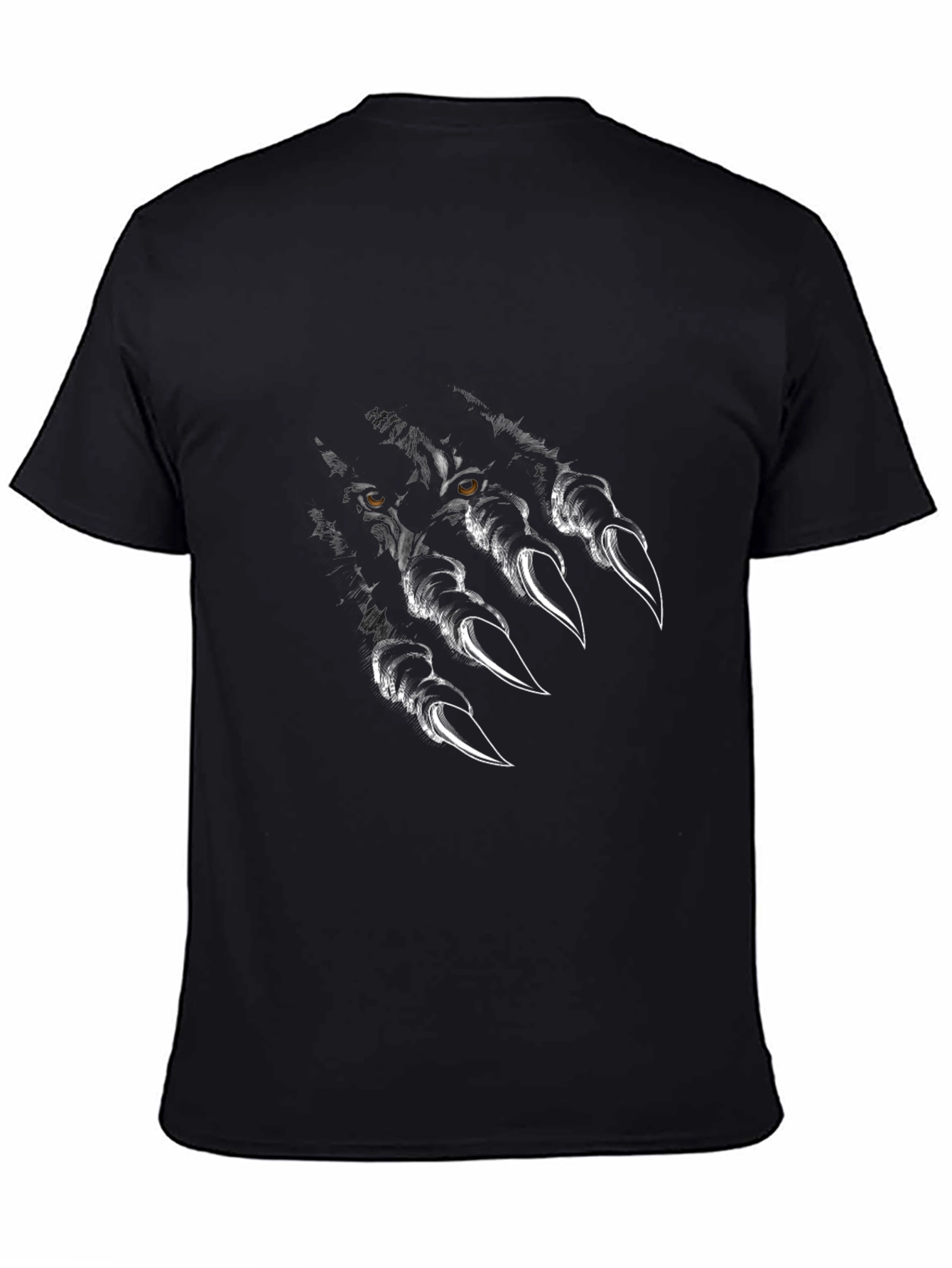 Mens Black Wolf Claw Graphic Tee