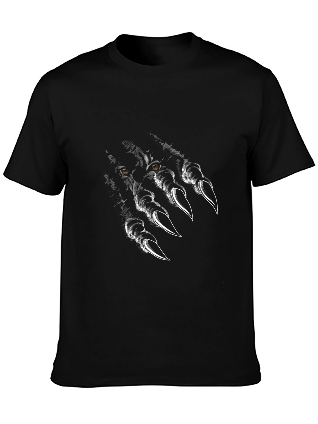 Mens Black Wolf Claw Graphic Tee