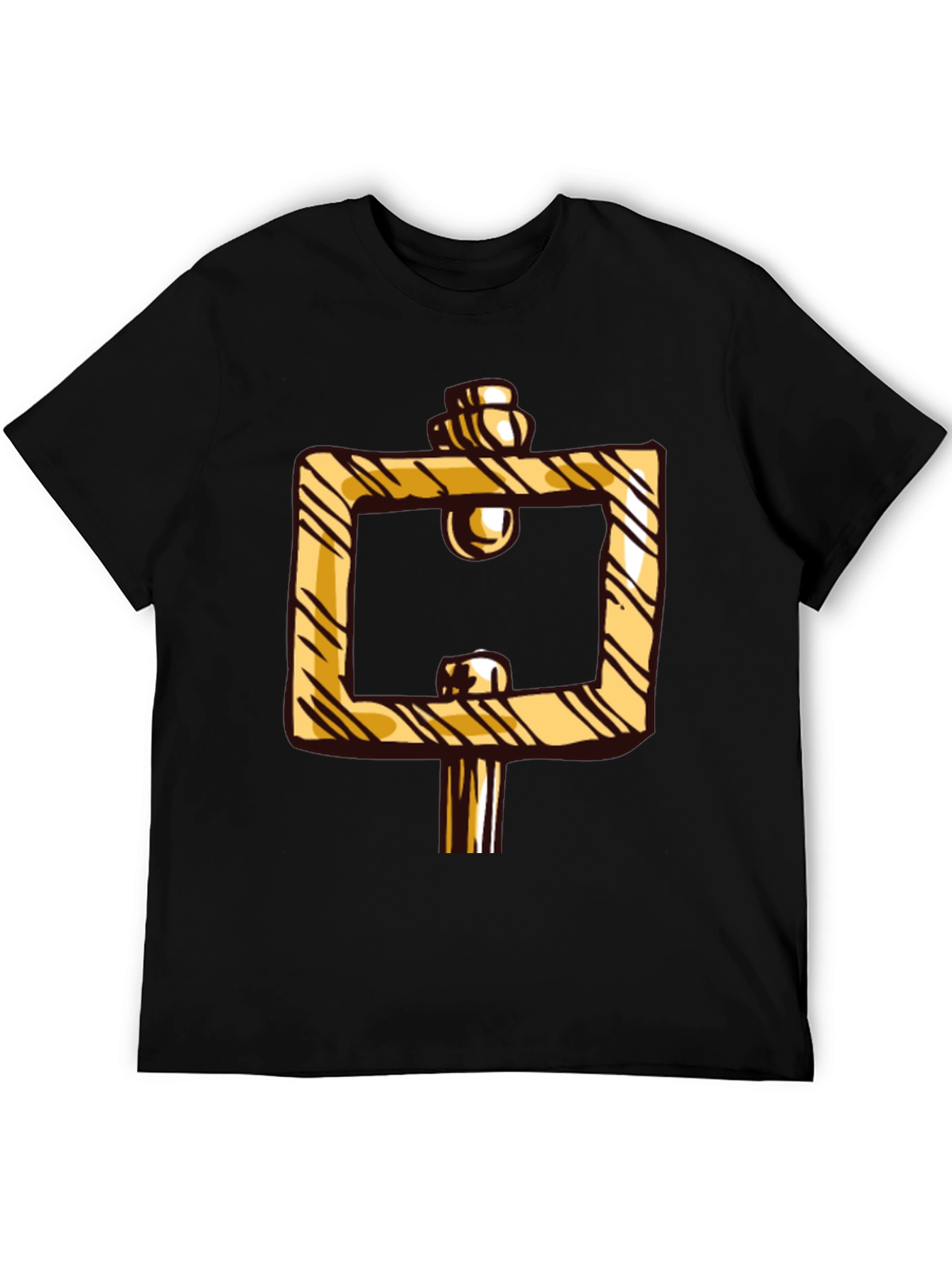 Geometric Gold Illusion Graphic T-Shirt - Stylish Casual Wear