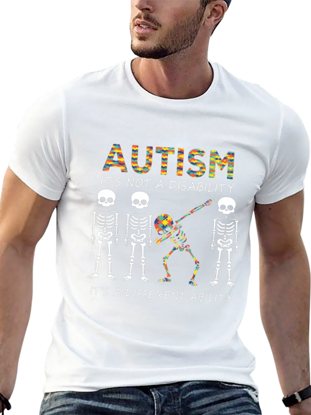 Autism Awareness Skeleton T-Shirt