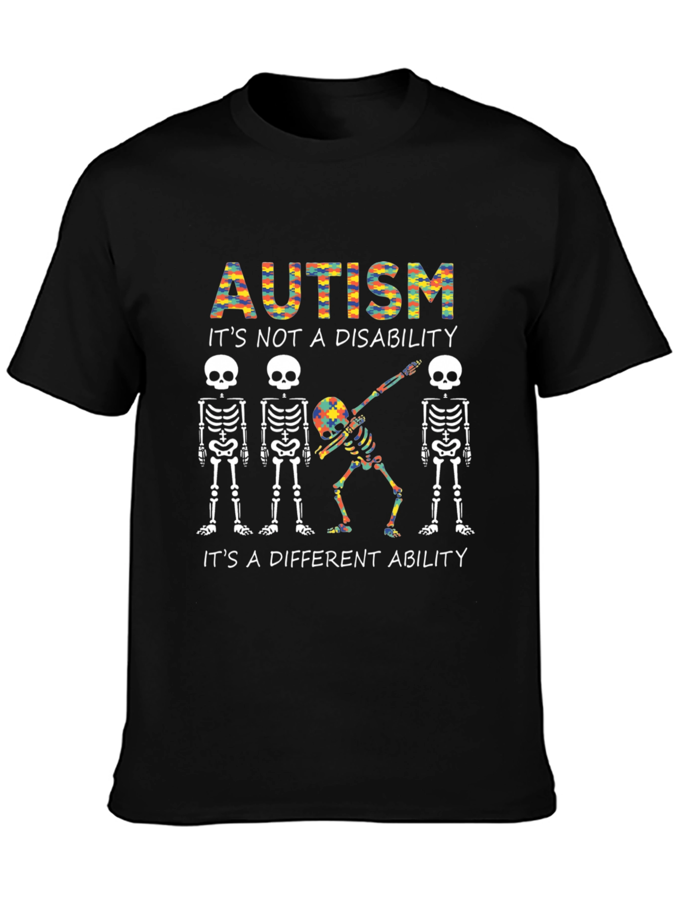 Autism Awareness Skeleton T-Shirt