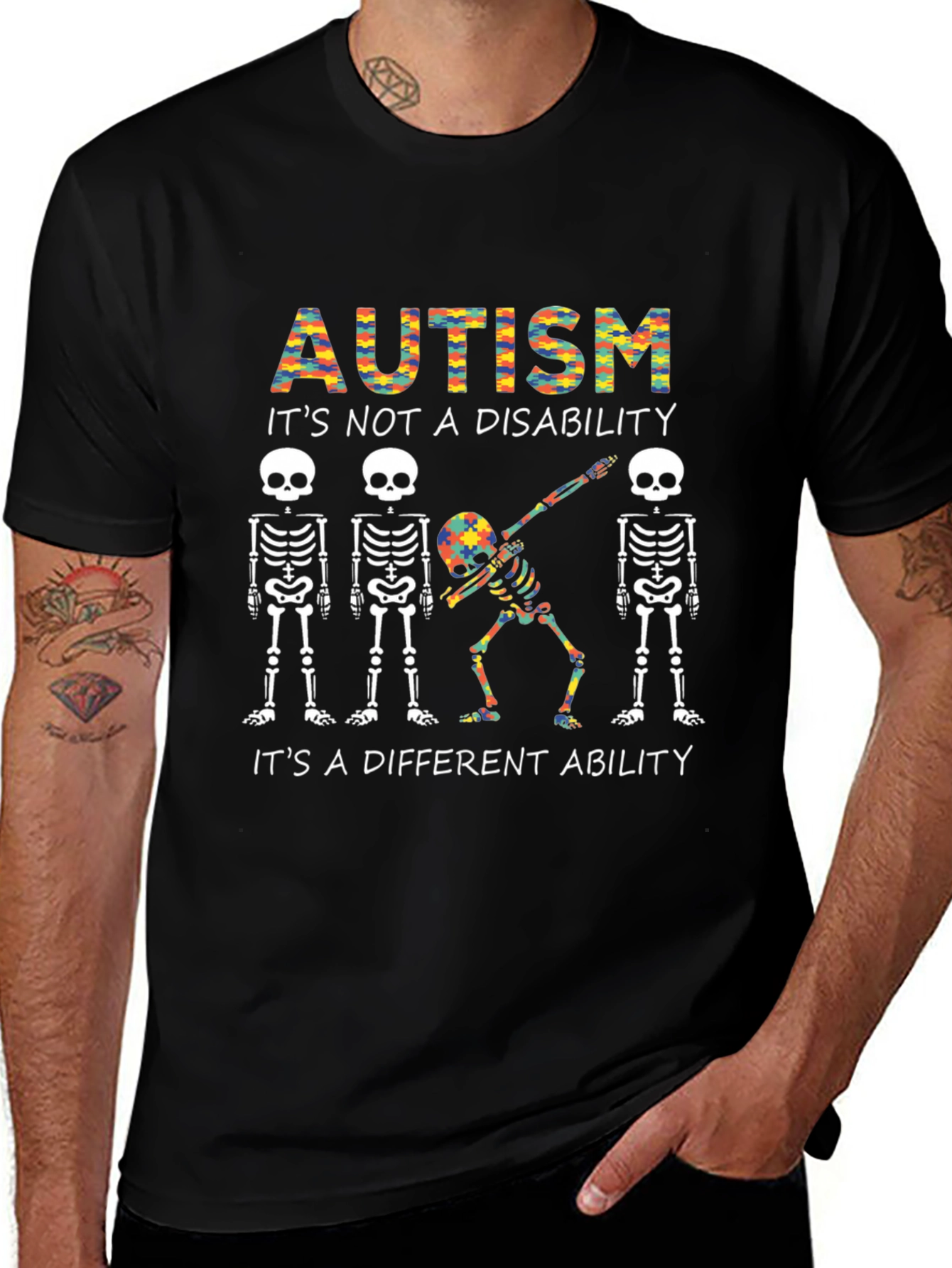 Autism Awareness Skeleton T-Shirt