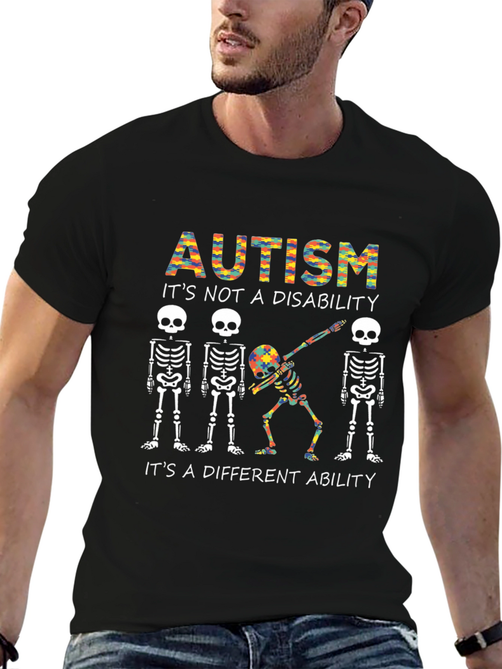 Autism Awareness Skeleton T-Shirt