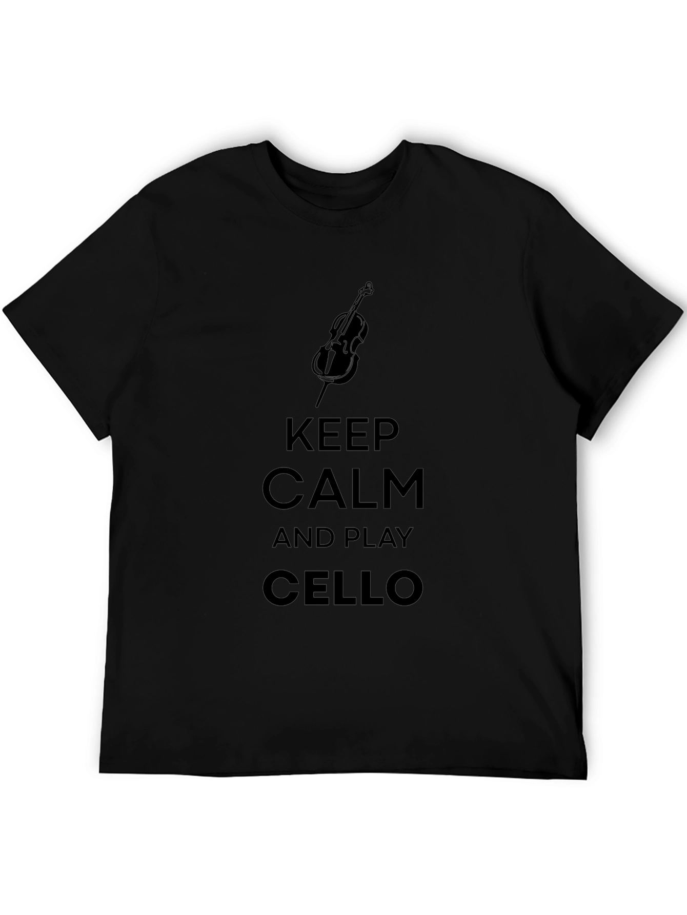 Keep Calm and Play Cello Black T-Shirt