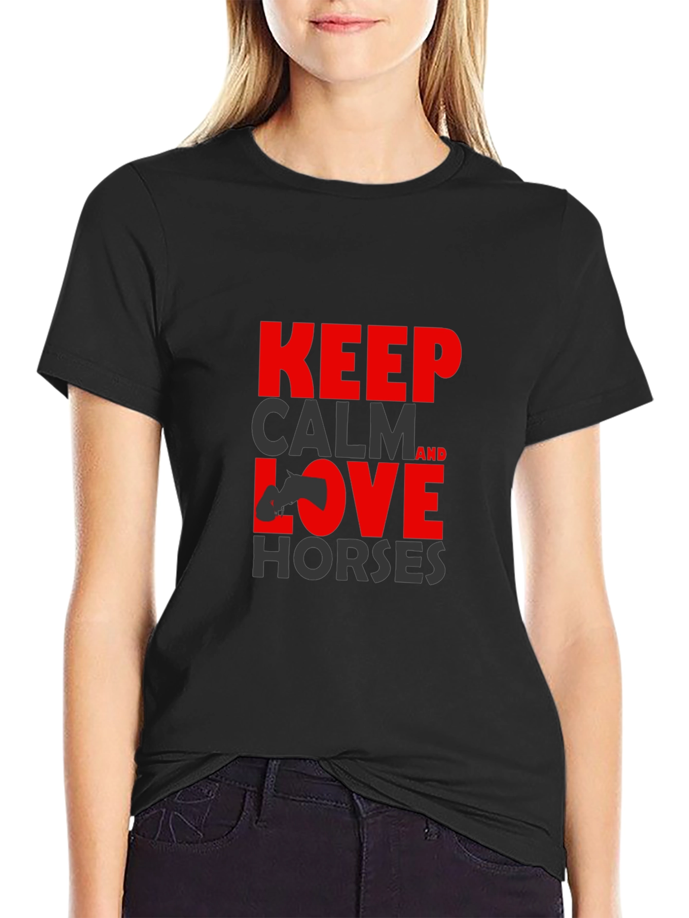 Keep Calm Love Horses T-Shirt - Equestrian Style Tee