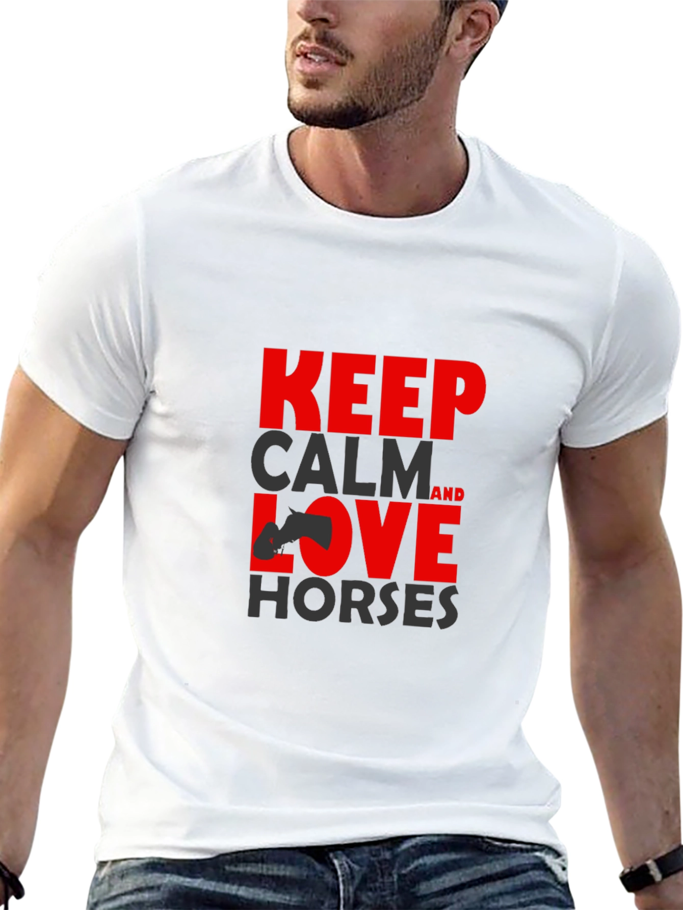 Keep Calm Love Horses T-Shirt - Equestrian Style Tee