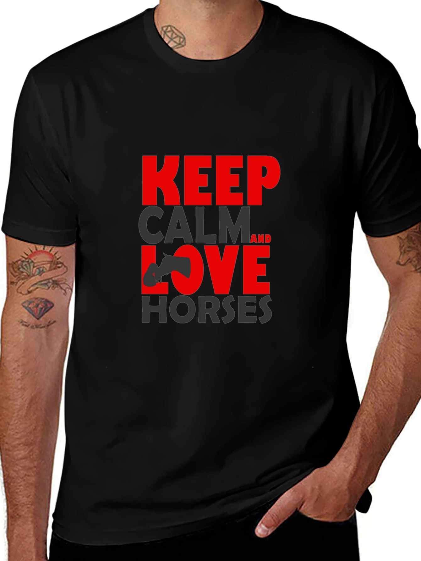 Keep Calm Love Horses T-Shirt - Equestrian Style Tee