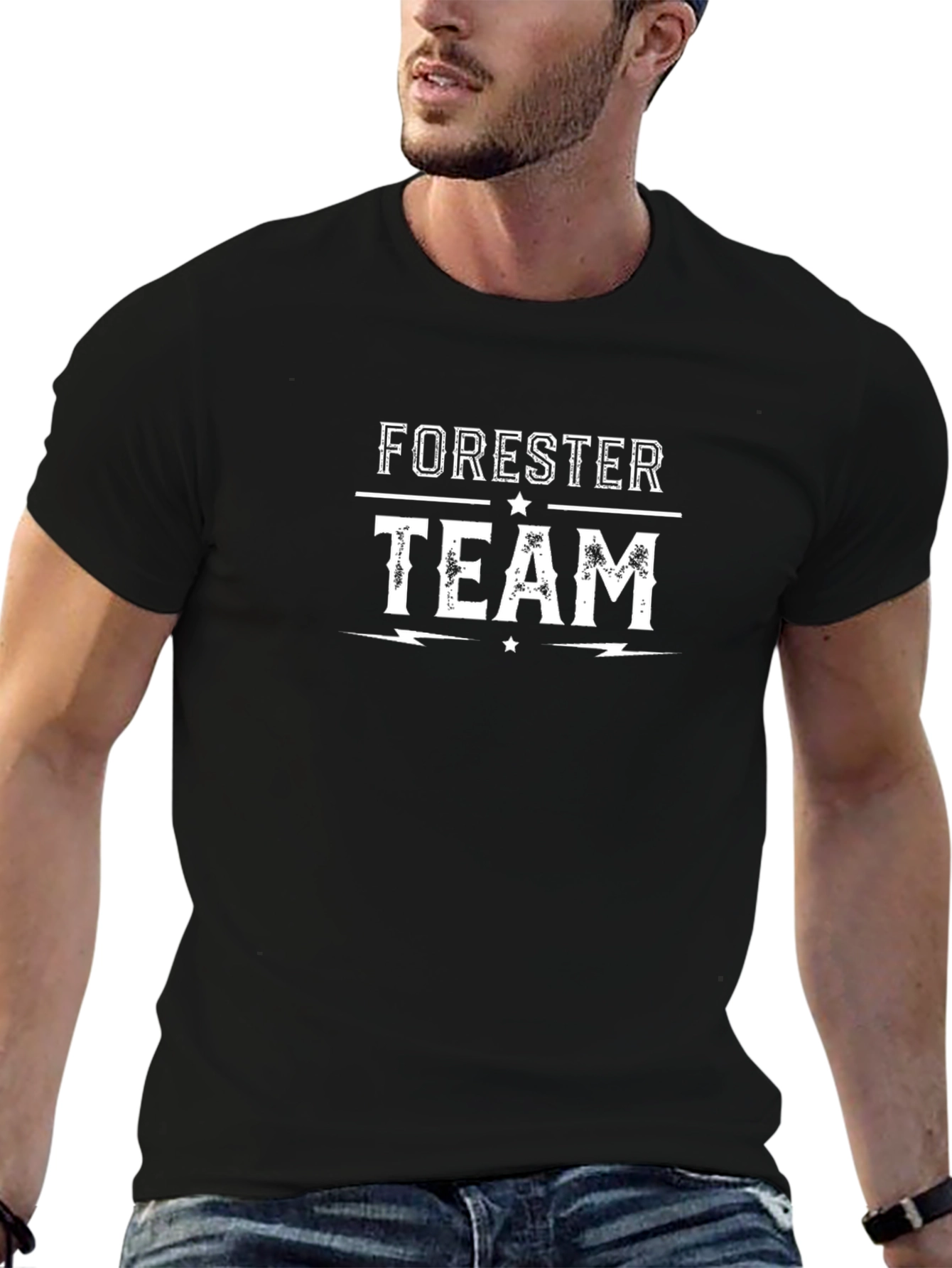 Forester Team Graphic Print Black T-Shirt