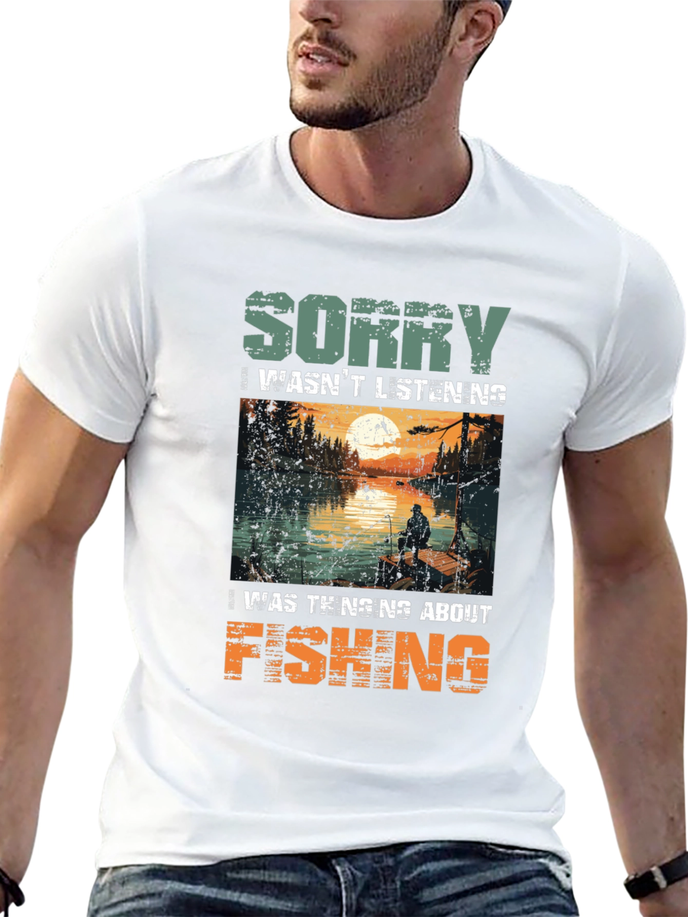 Fishing Graphic Tee: Sorry Wasnt Listening T-Shirt