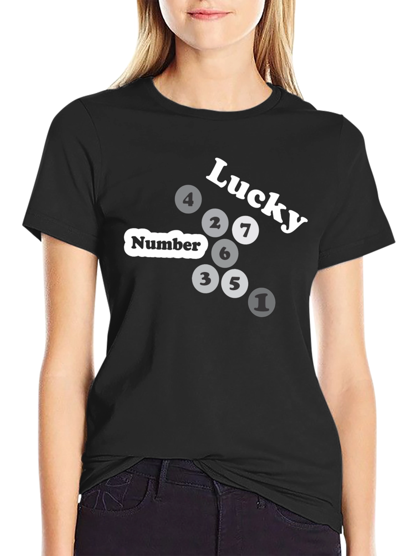 Lucky Number Graphic Tee - Black