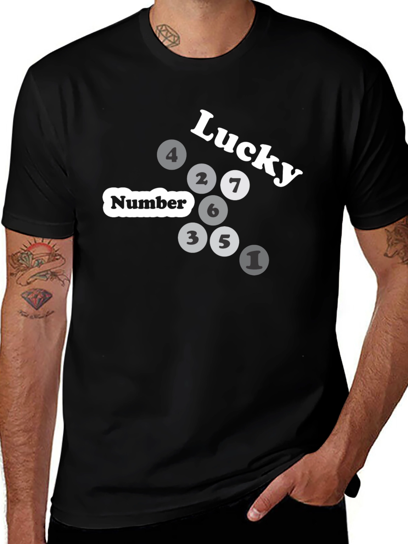 Lucky Number Graphic Tee - Black