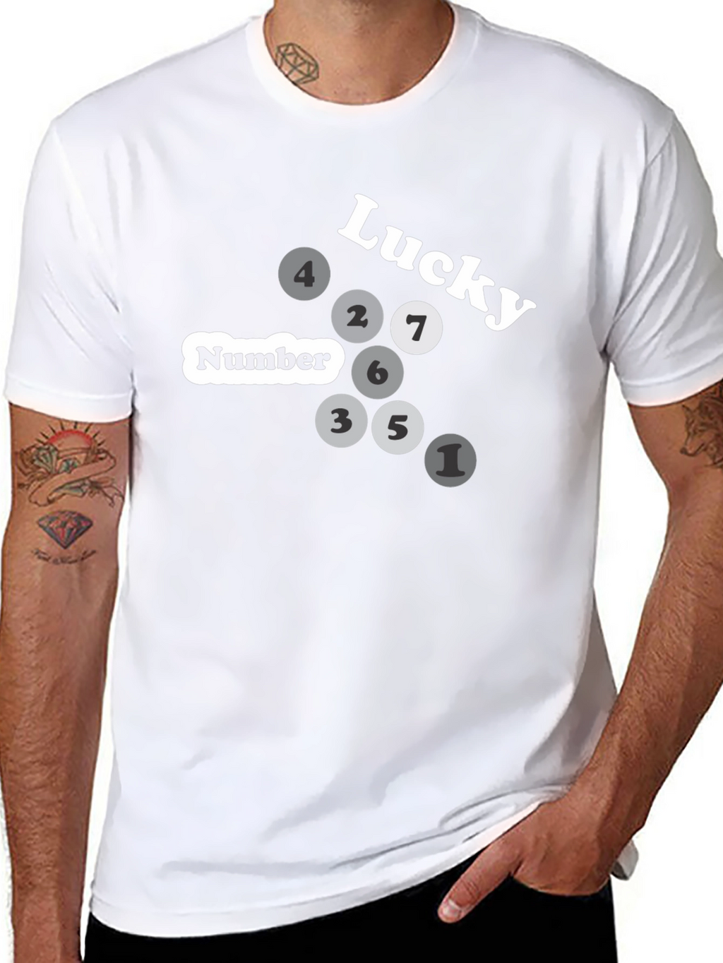 Lucky Number Graphic Tee - Black