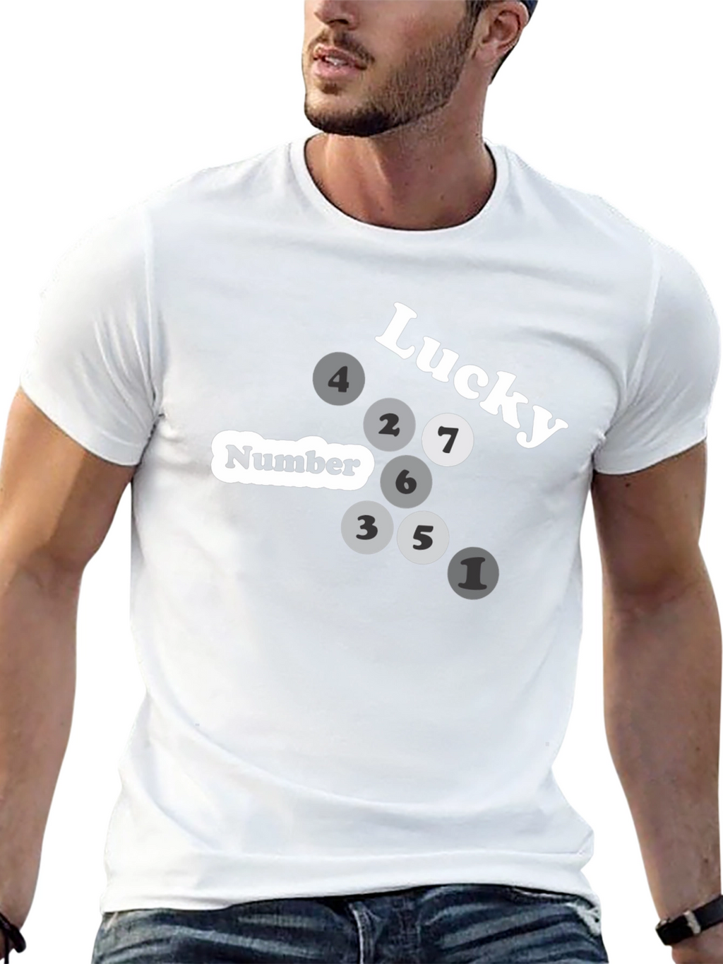 Lucky Number Graphic Tee - Black