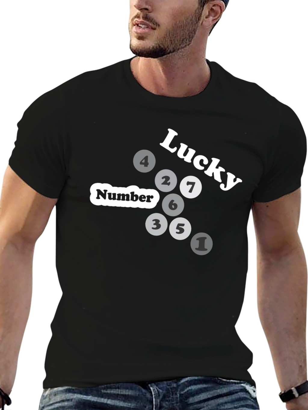 Lucky Number Graphic Tee - Black