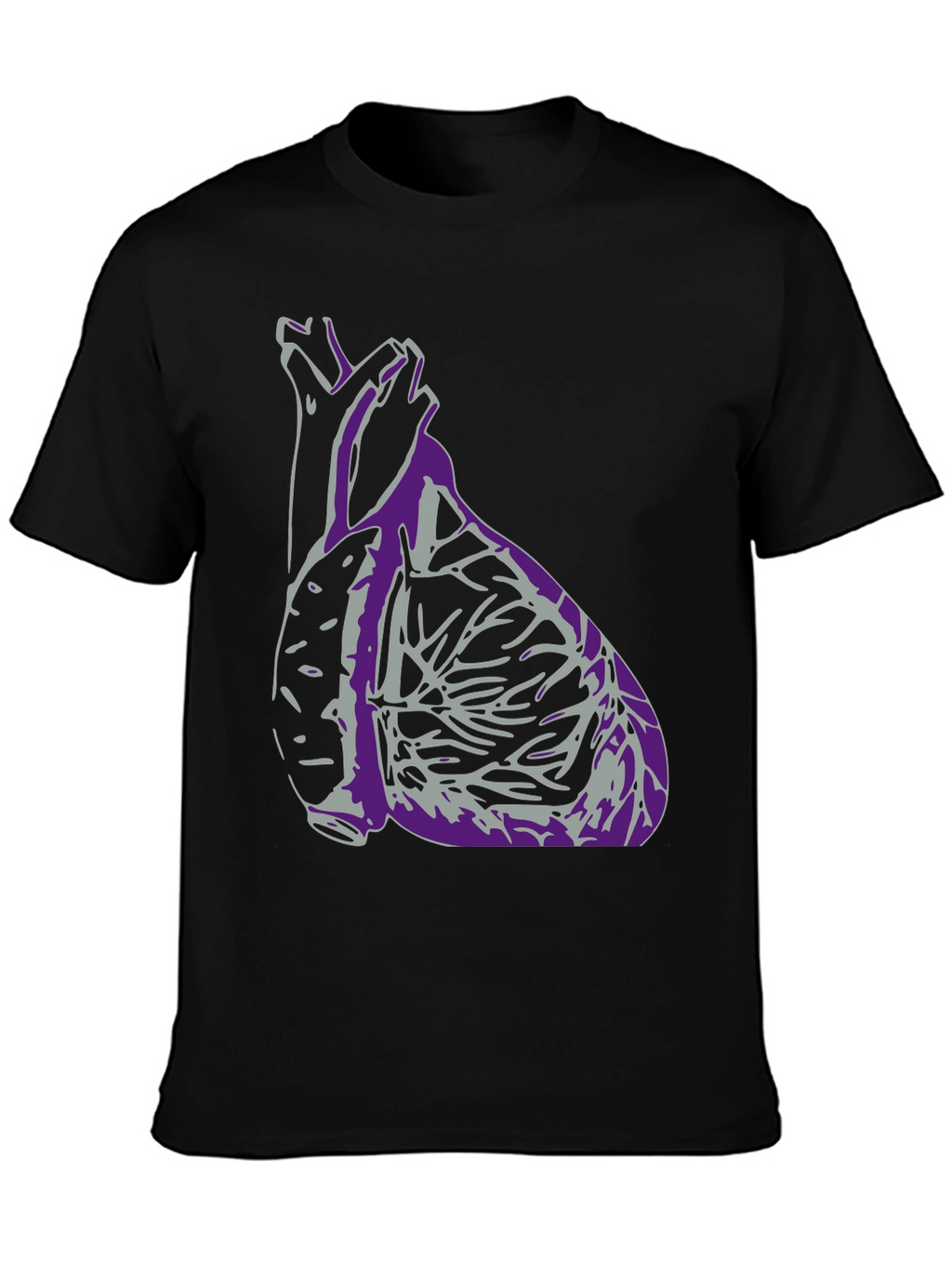 Anatomical Heart Graphic T-Shirt - Black