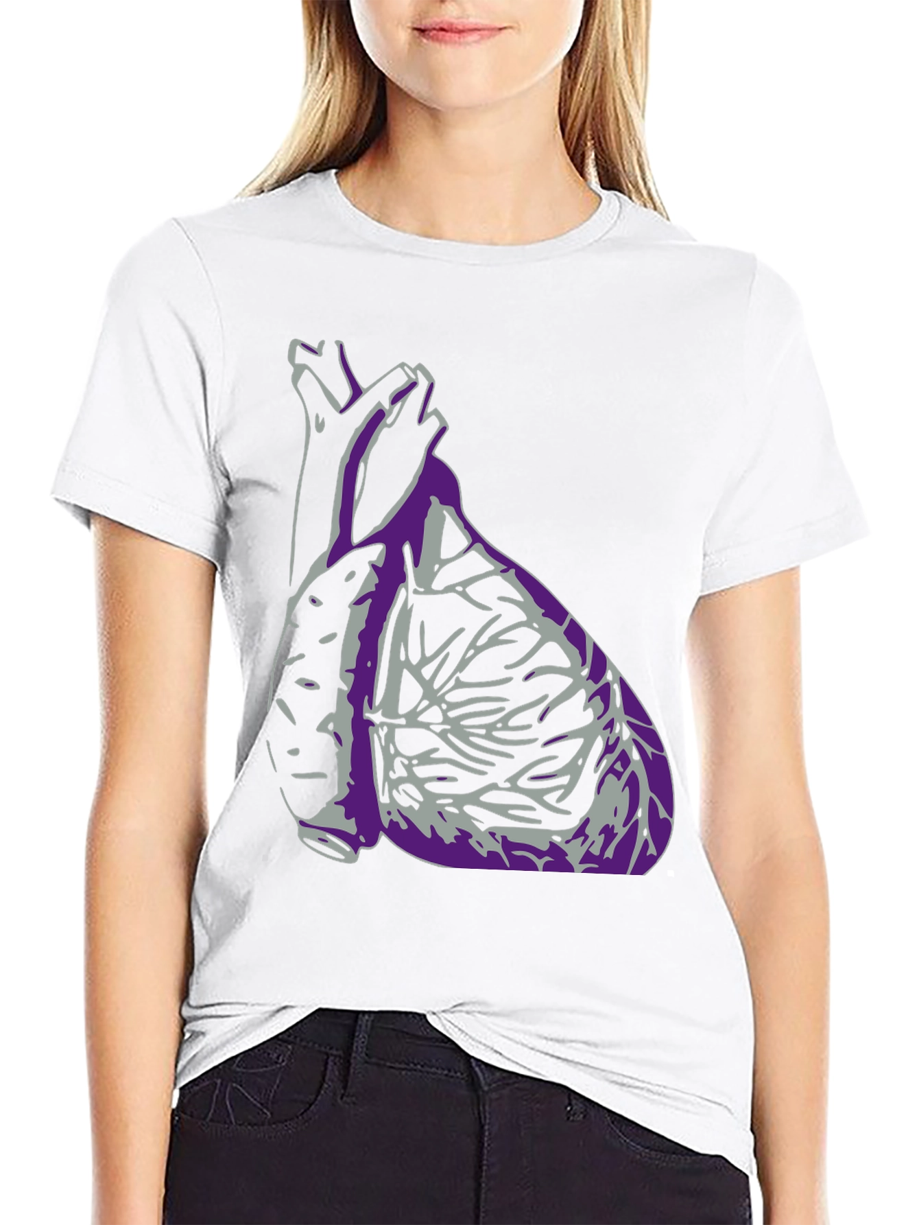 Anatomical Heart Graphic T-Shirt - Black