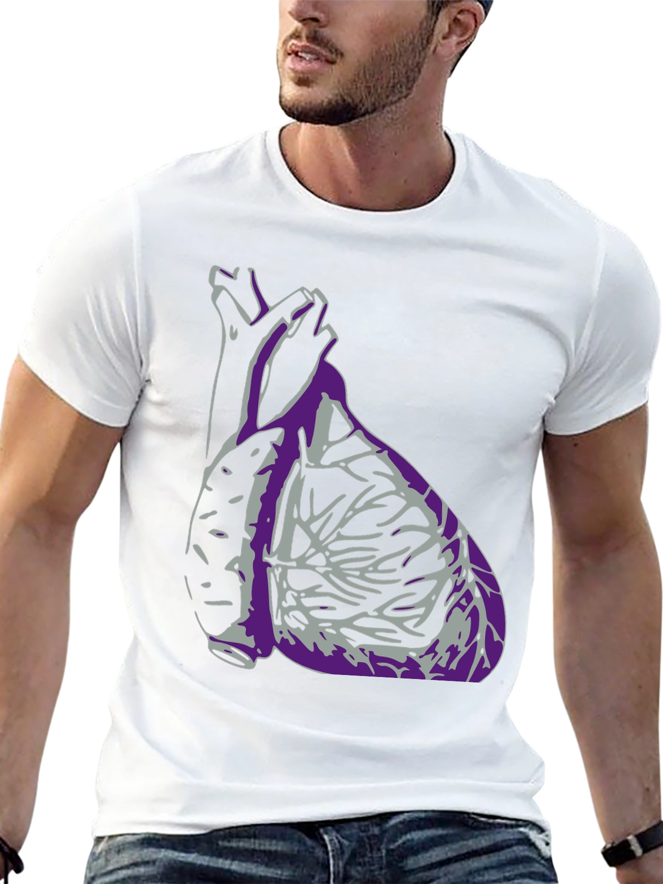 Anatomical Heart Graphic T-Shirt - Black