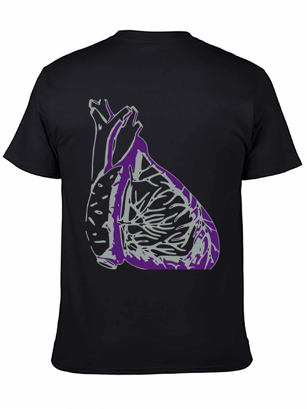 Anatomical Heart Graphic T-Shirt - Black