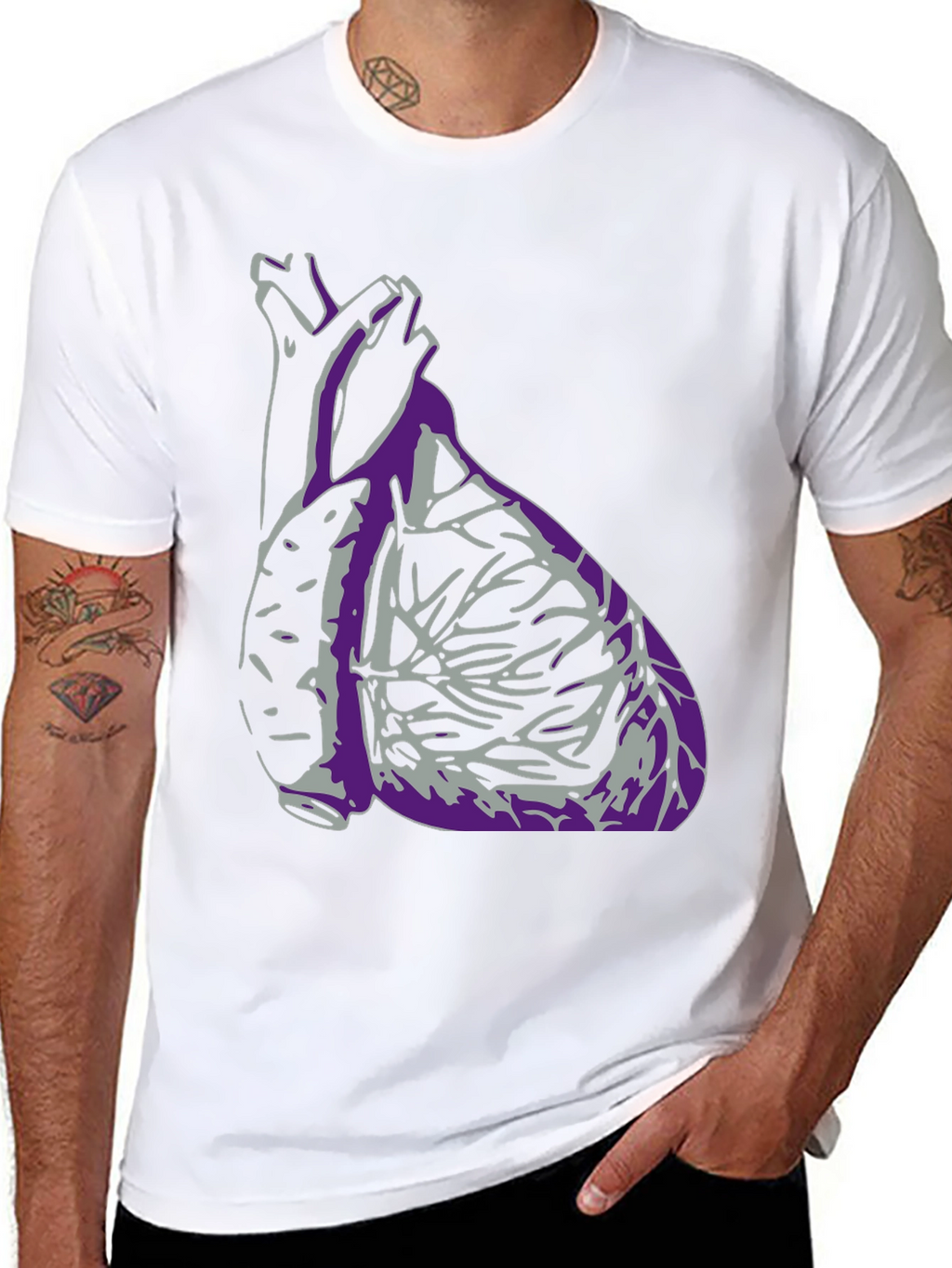 Anatomical Heart Graphic T-Shirt - Black