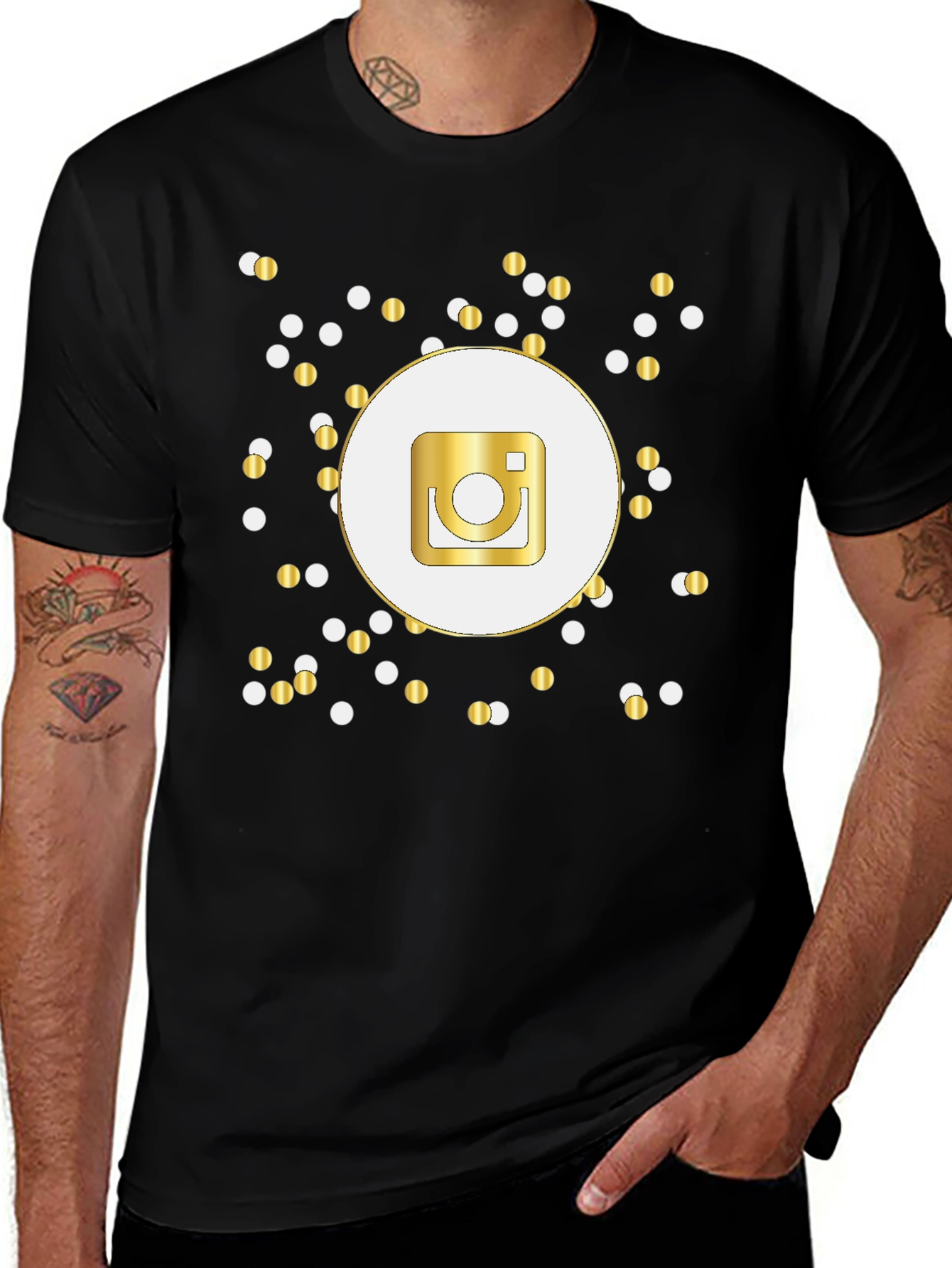 Gold Instagram Logo T-Shirt