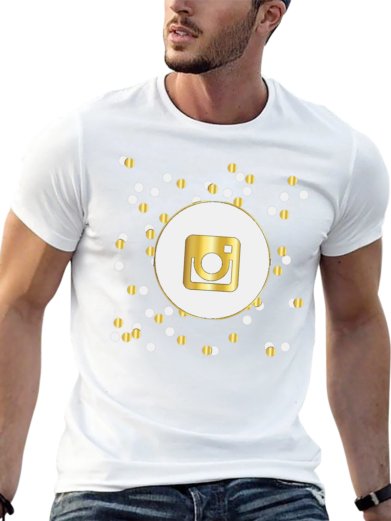 Gold Instagram Logo T-Shirt