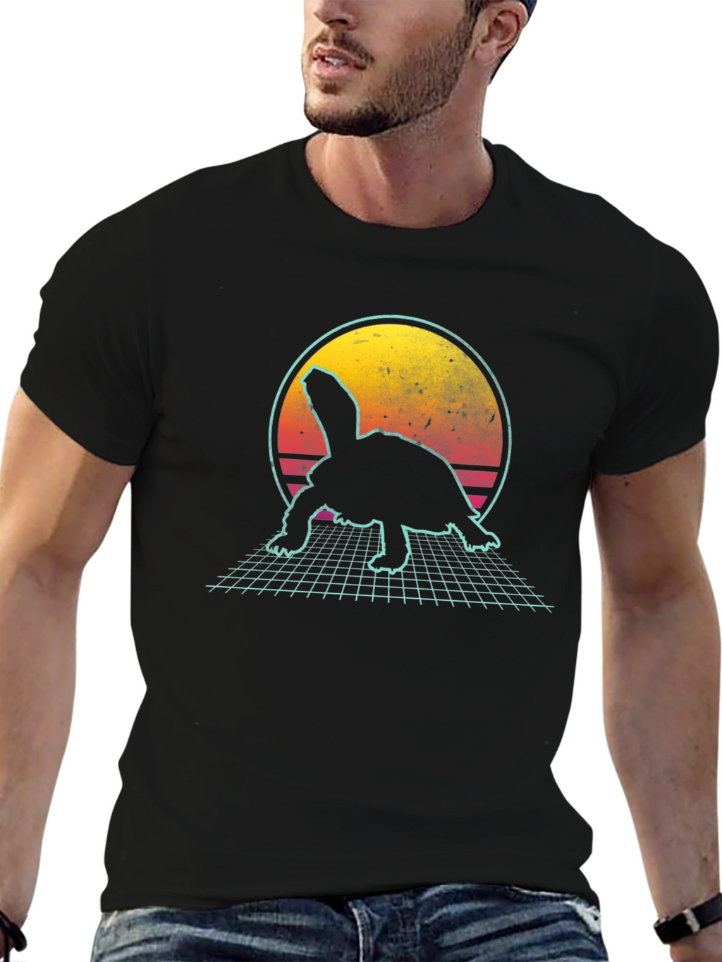 Retro Turtle T-Shirt - Synthwave Graphic Tee