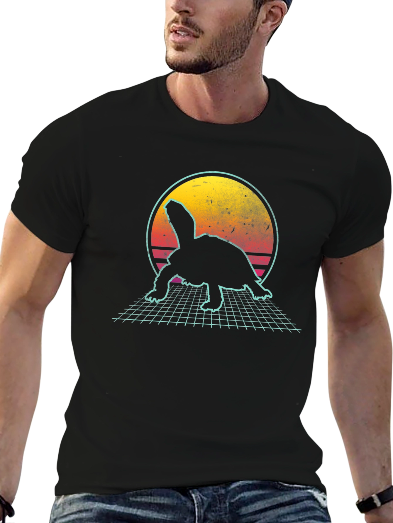 Retro Turtle T-Shirt - Synthwave Graphic Tee