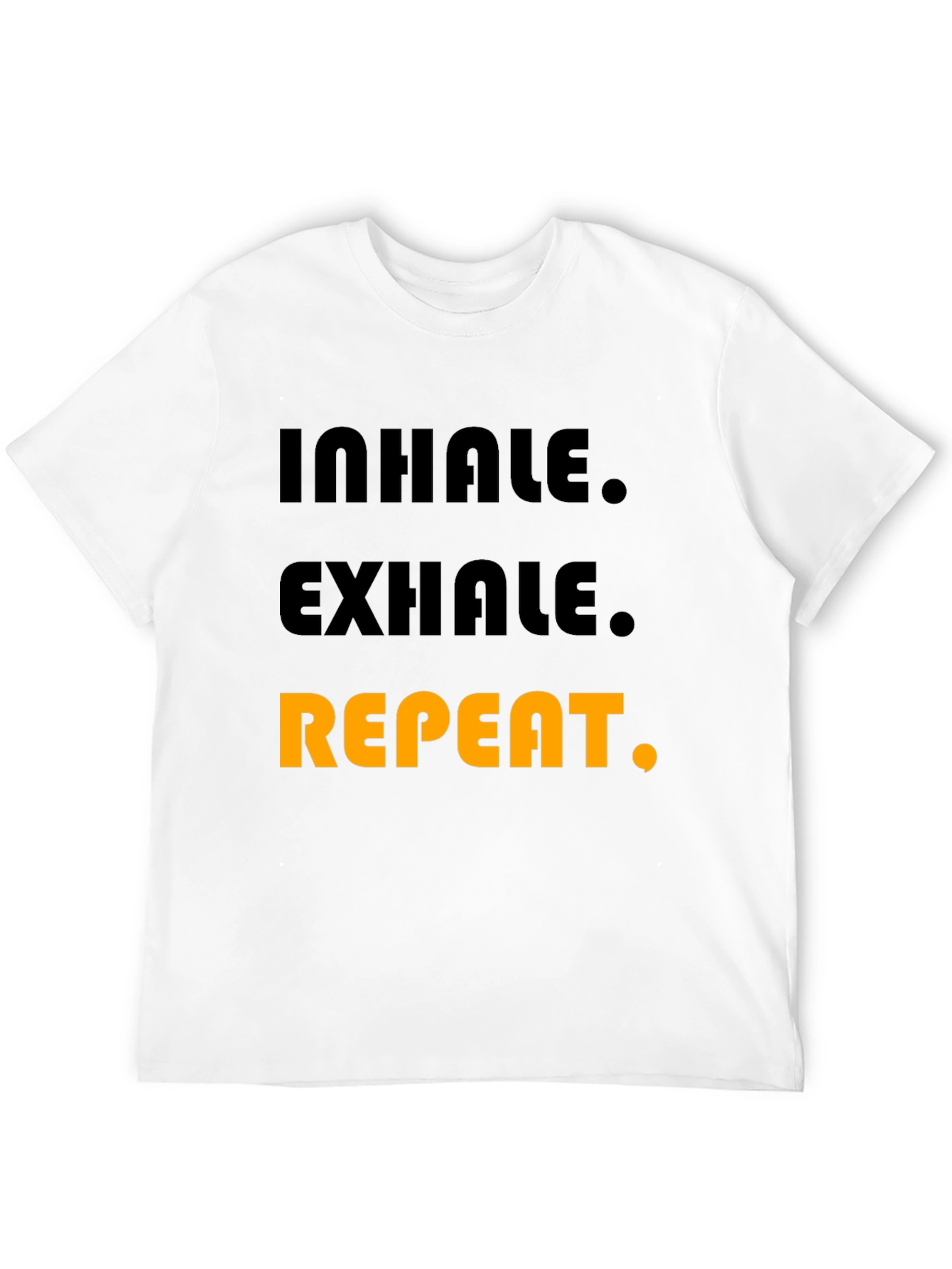 Inhale Exhale Repeat Graphic T-Shirt - Black