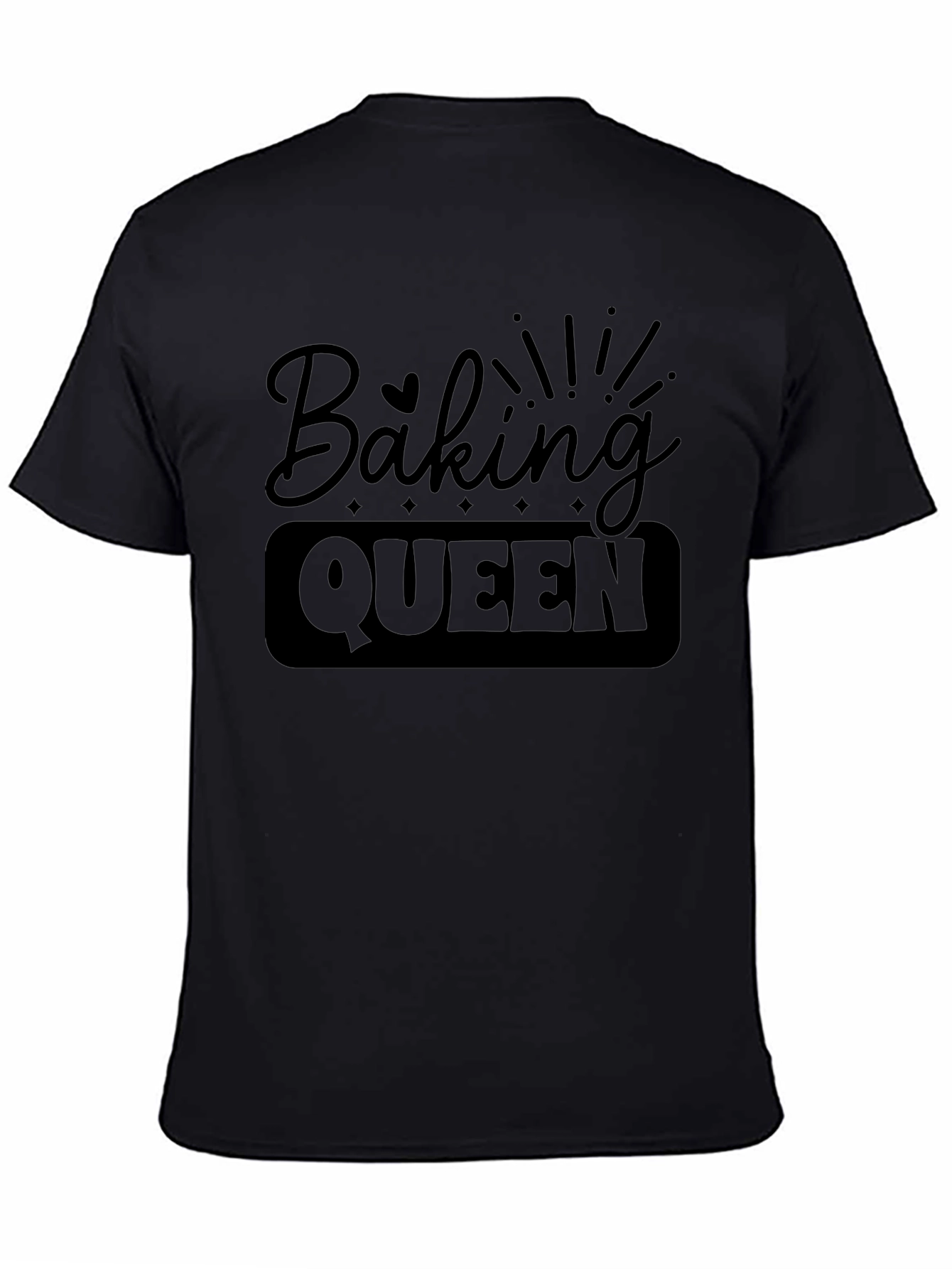Baking Queen Black Graphic T-Shirt