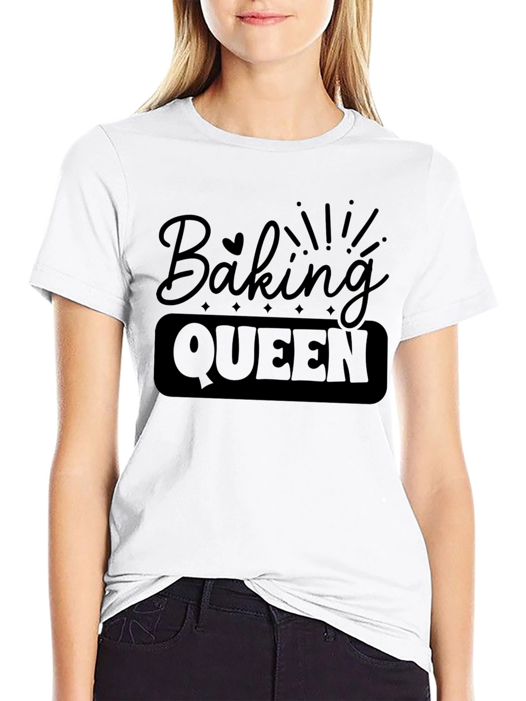 Baking Queen Black Graphic T-Shirt