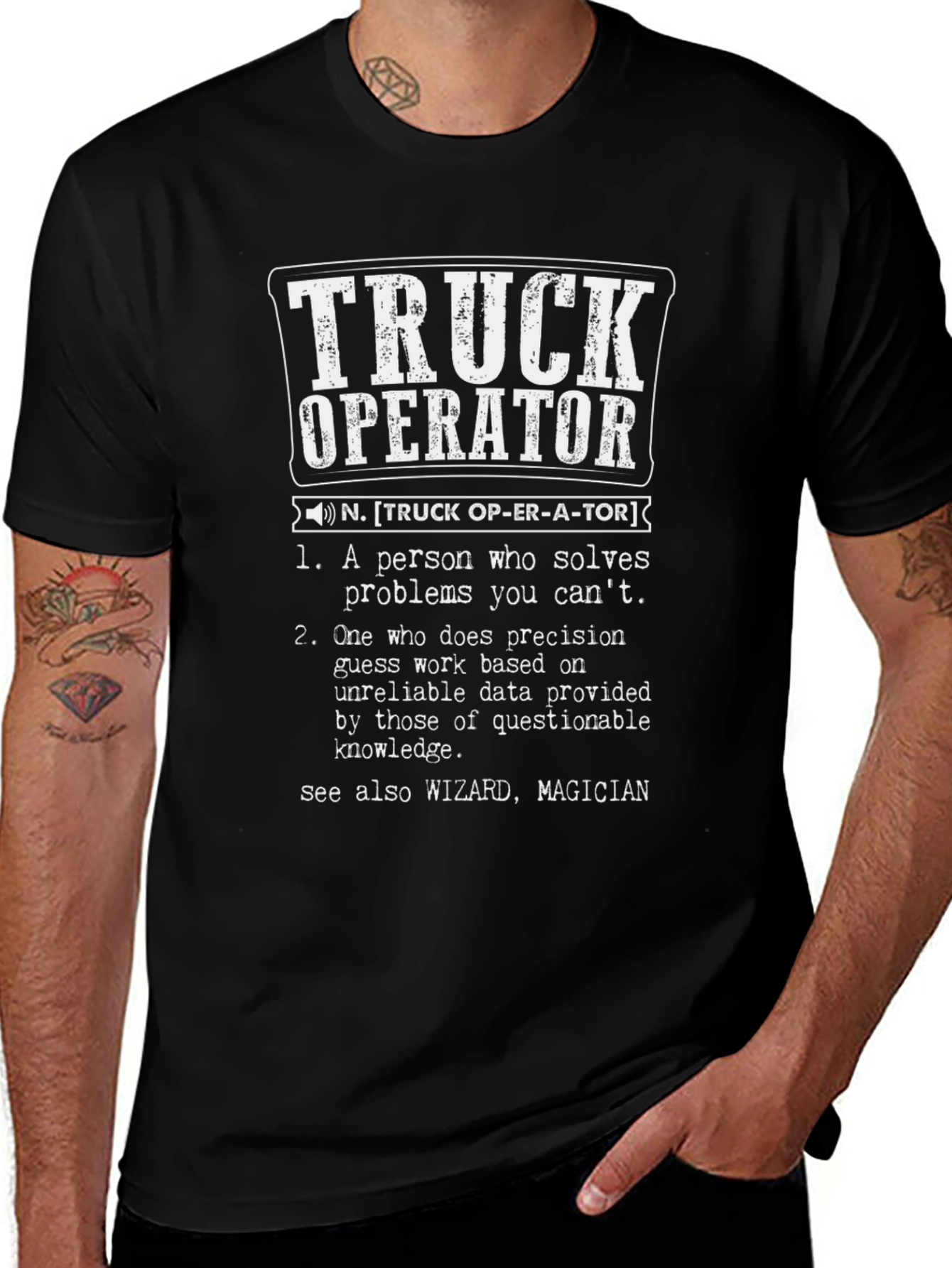 Truck Operator Definition T-Shirt - Novelty Gift for Truckers
