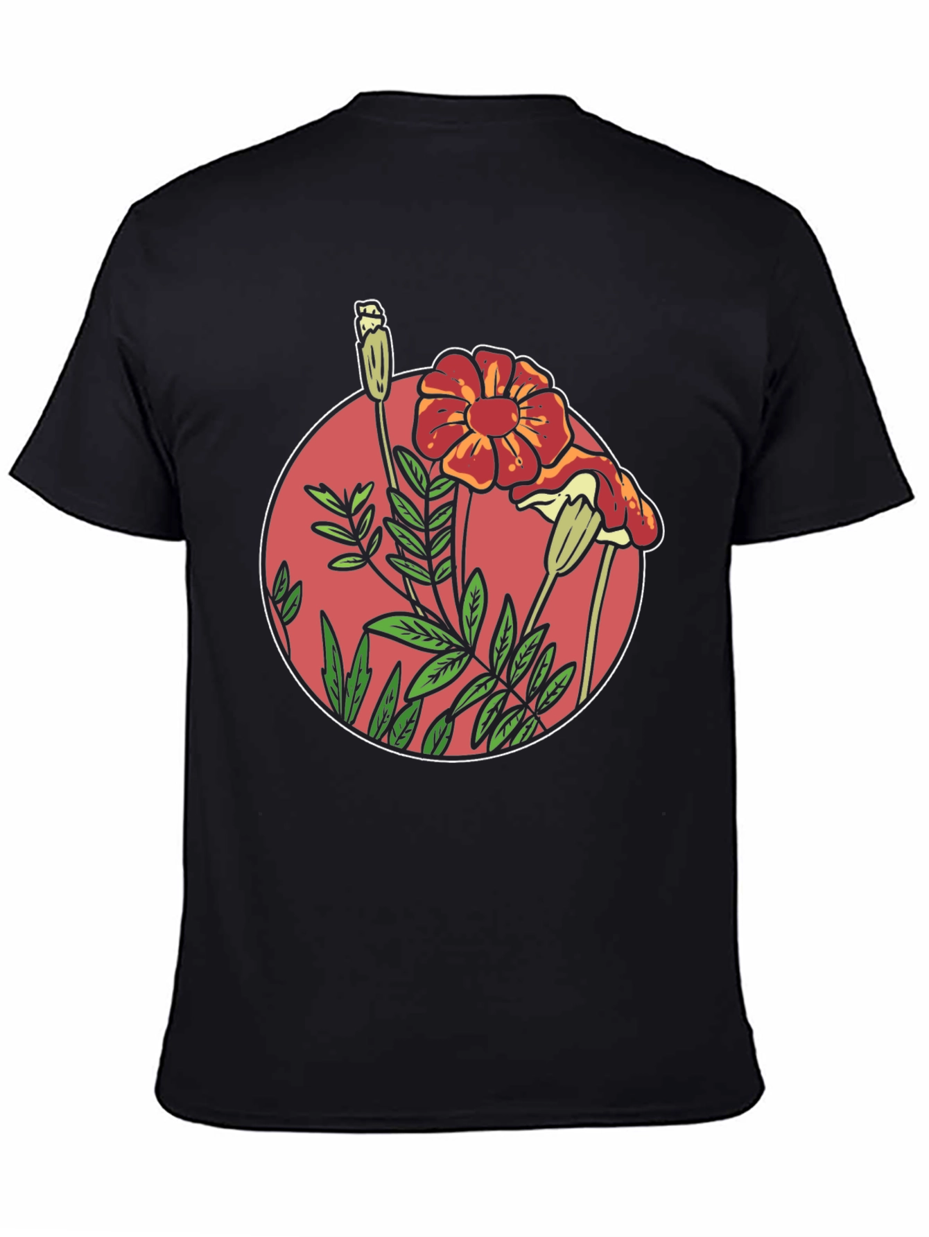 Floral Graphic Black T-Shirt