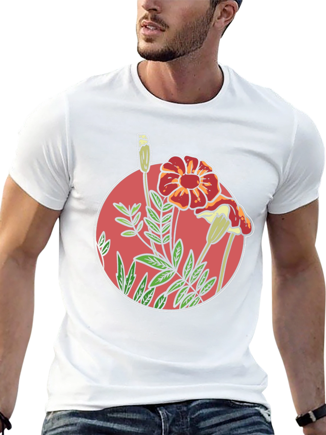 Floral Graphic Black T-Shirt